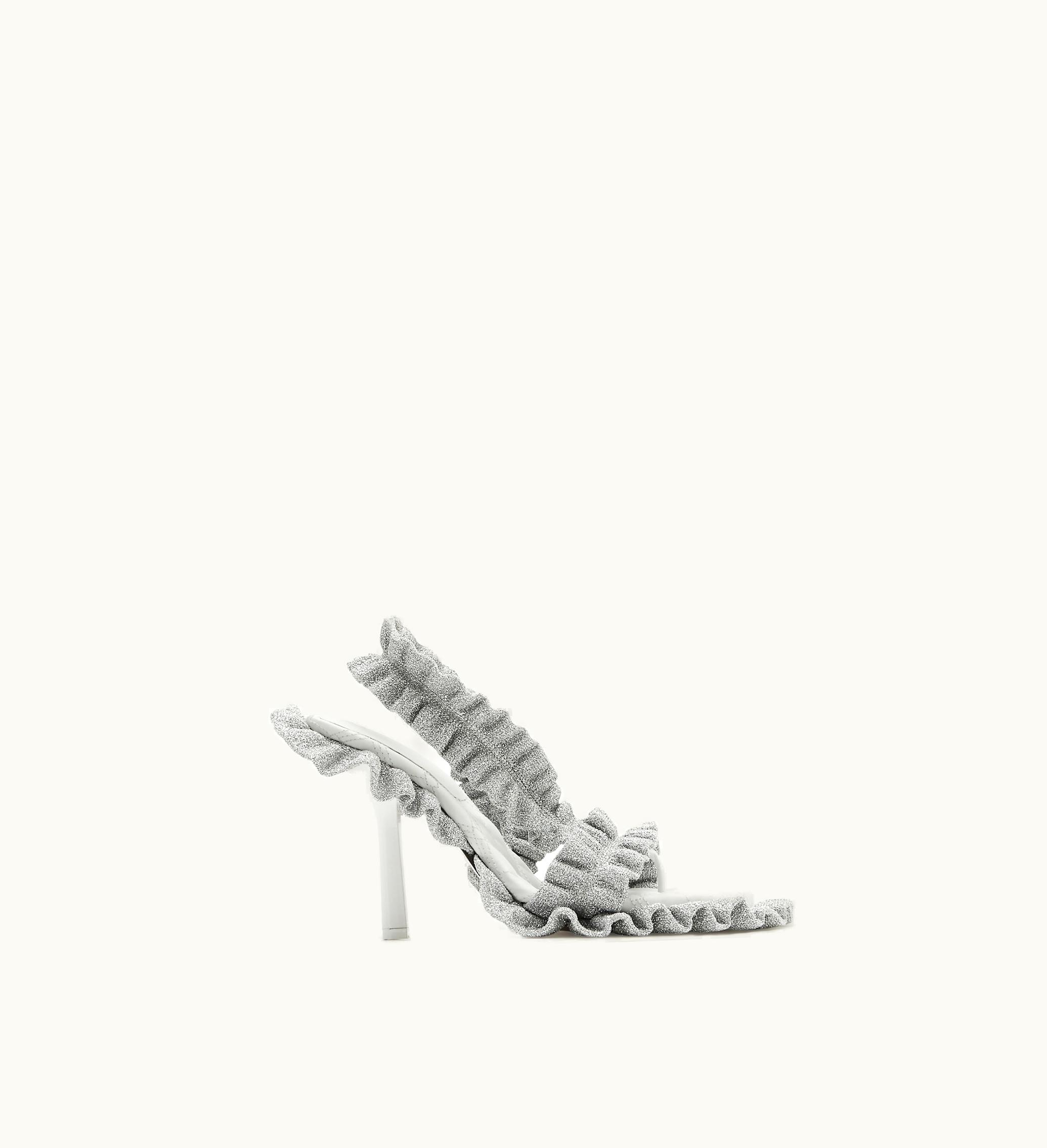 Burberry Burberry Metallic Ruff Sandals In Silver - Women