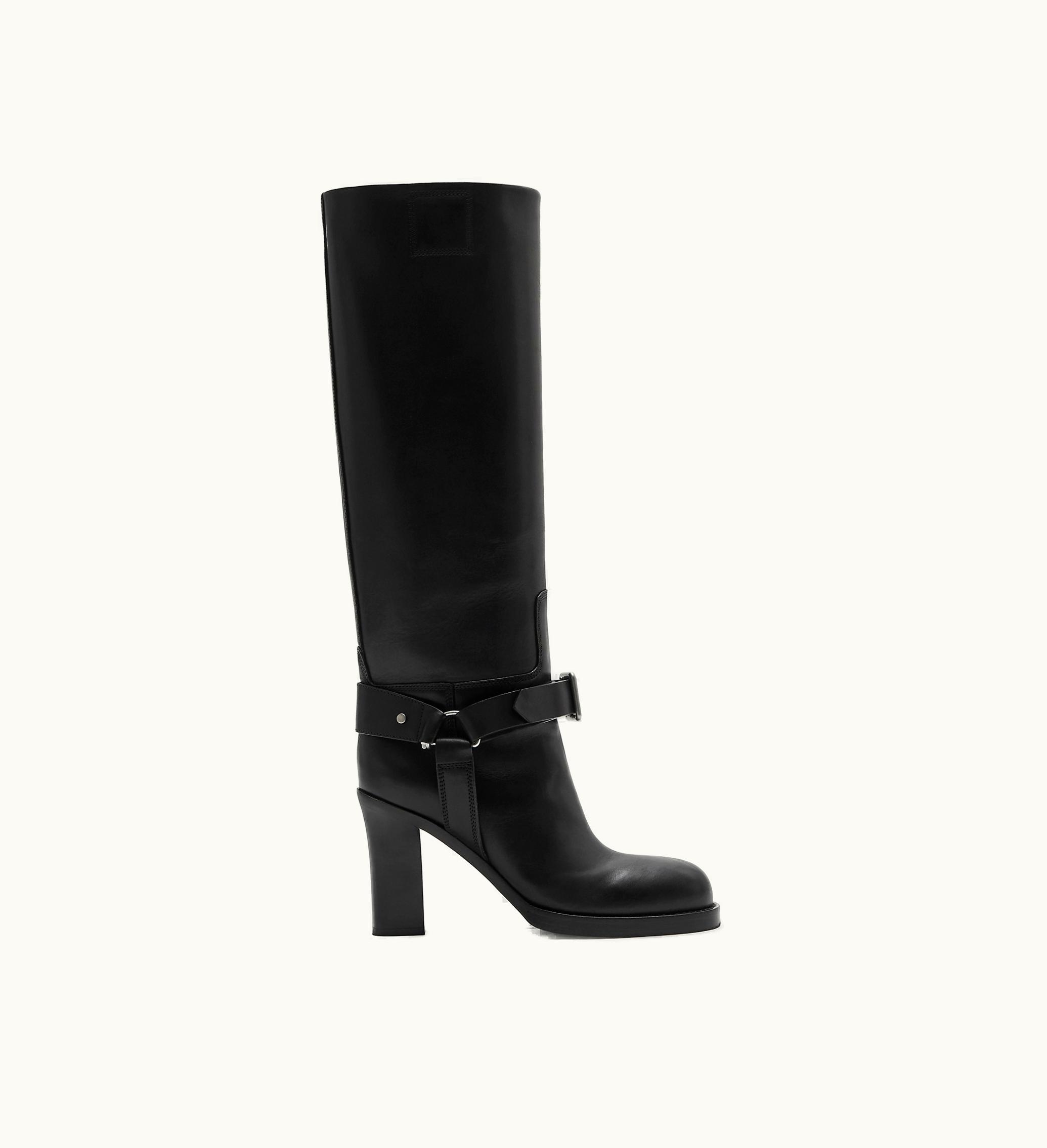 Burberry Burberry Leather Stirrup High Boots In Black - Women
