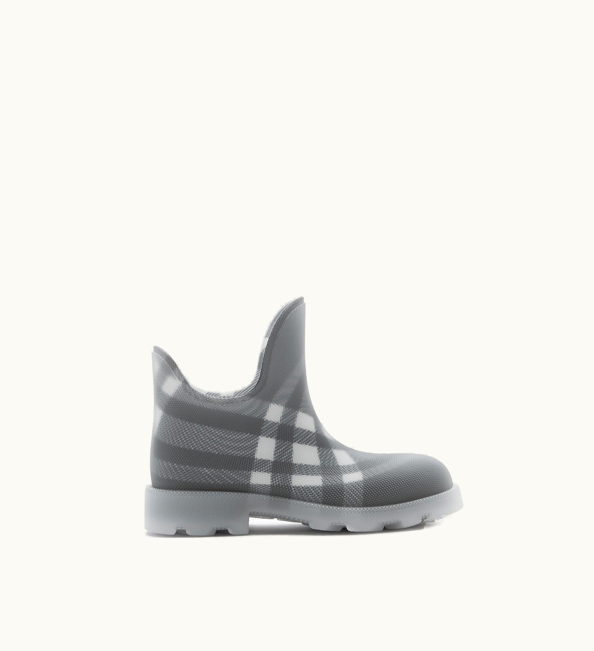 Burberry Burberry Check Rubber Marsh Low Boots In Black - Women