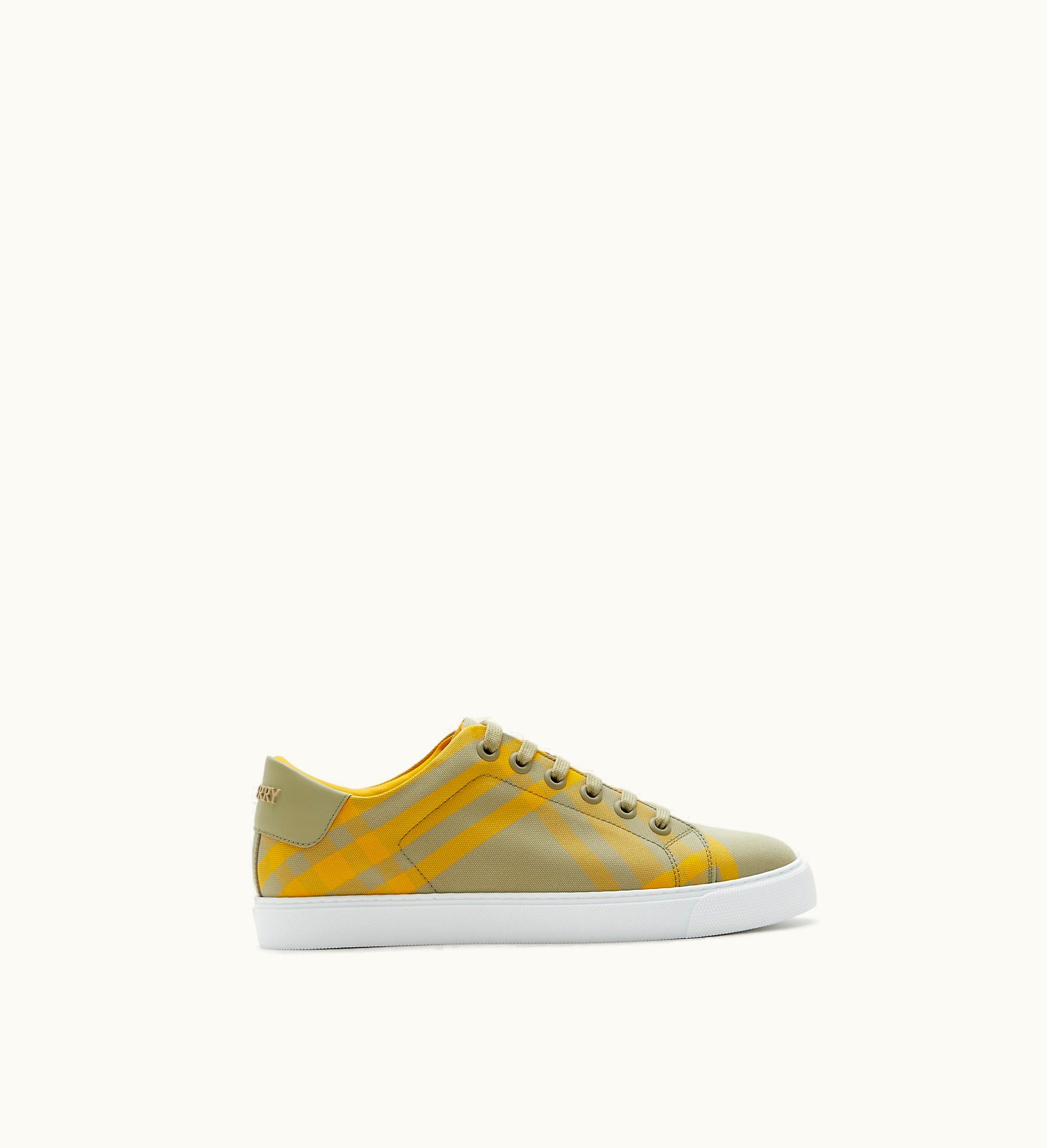 Burberry Burberry Check Cotton Sneakers In Hunter - Women