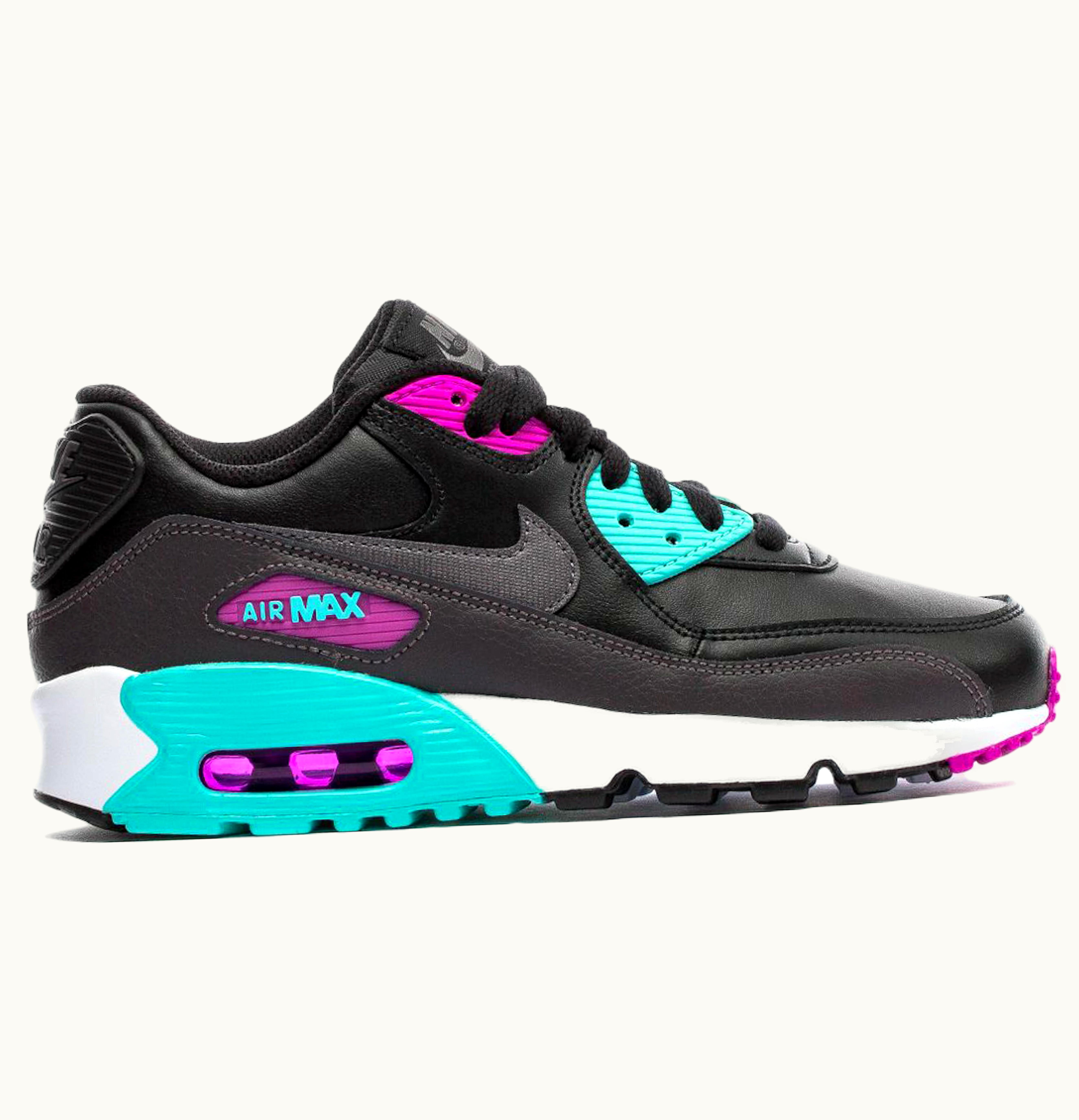 Nike Nike Air Max 90 LTR Black Metallic Grey GS