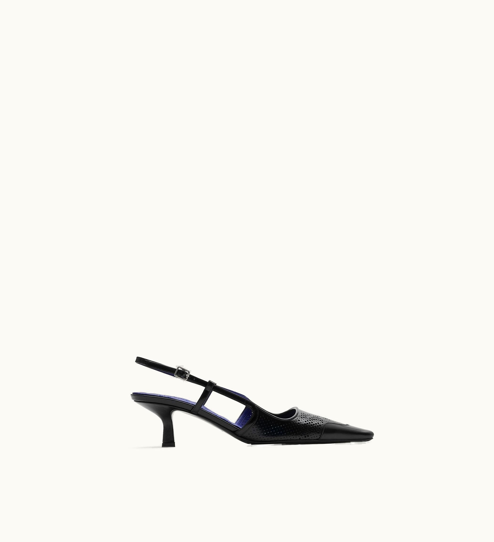 Burberry Burberry Leather Chisel Slingback Pumps​ In Black - Women