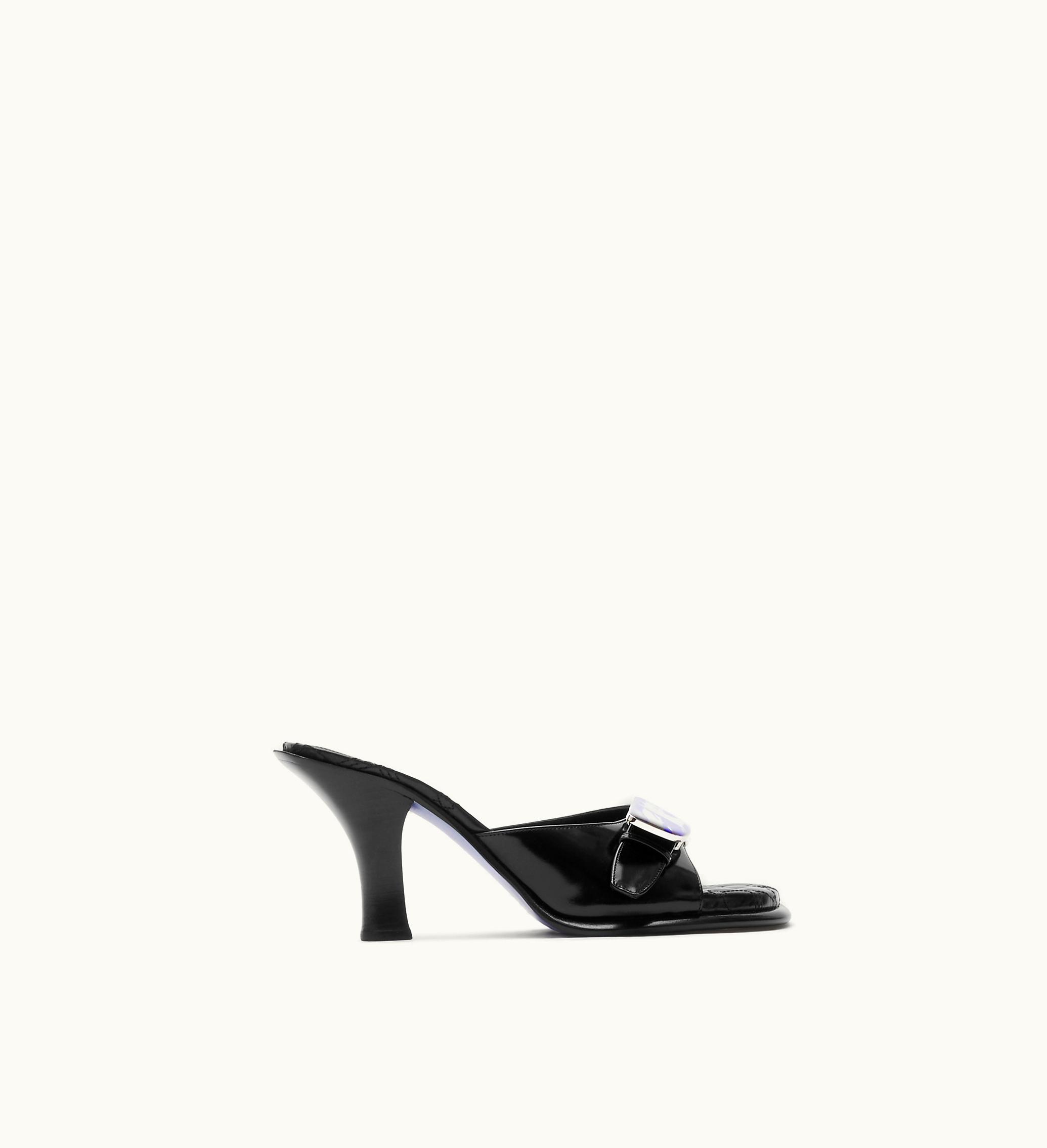 Burberry Burberry Leather Bay Mules In Black - Women