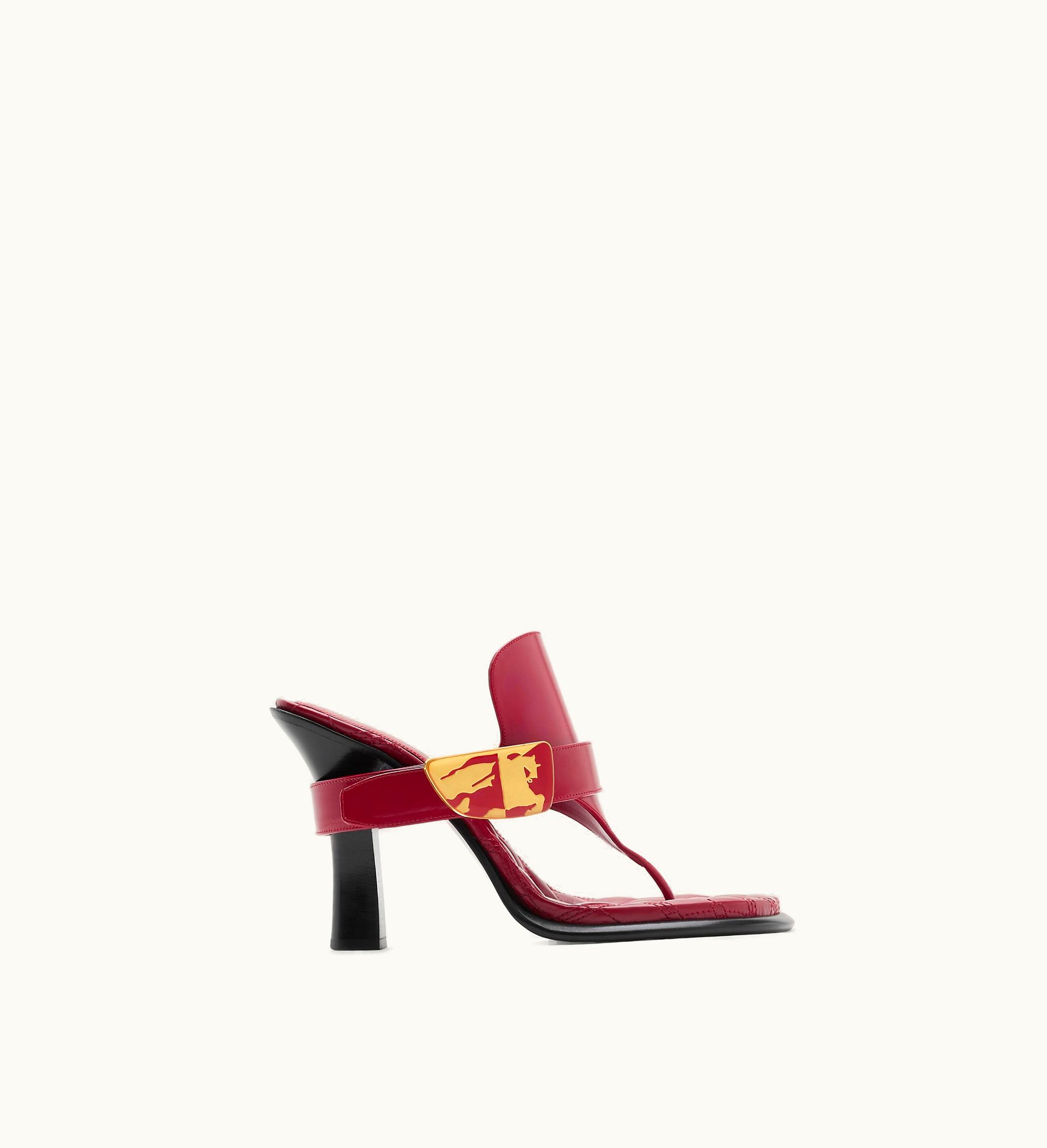 Burberry Burberry Leather Bay Sandals In Scarlet - Women