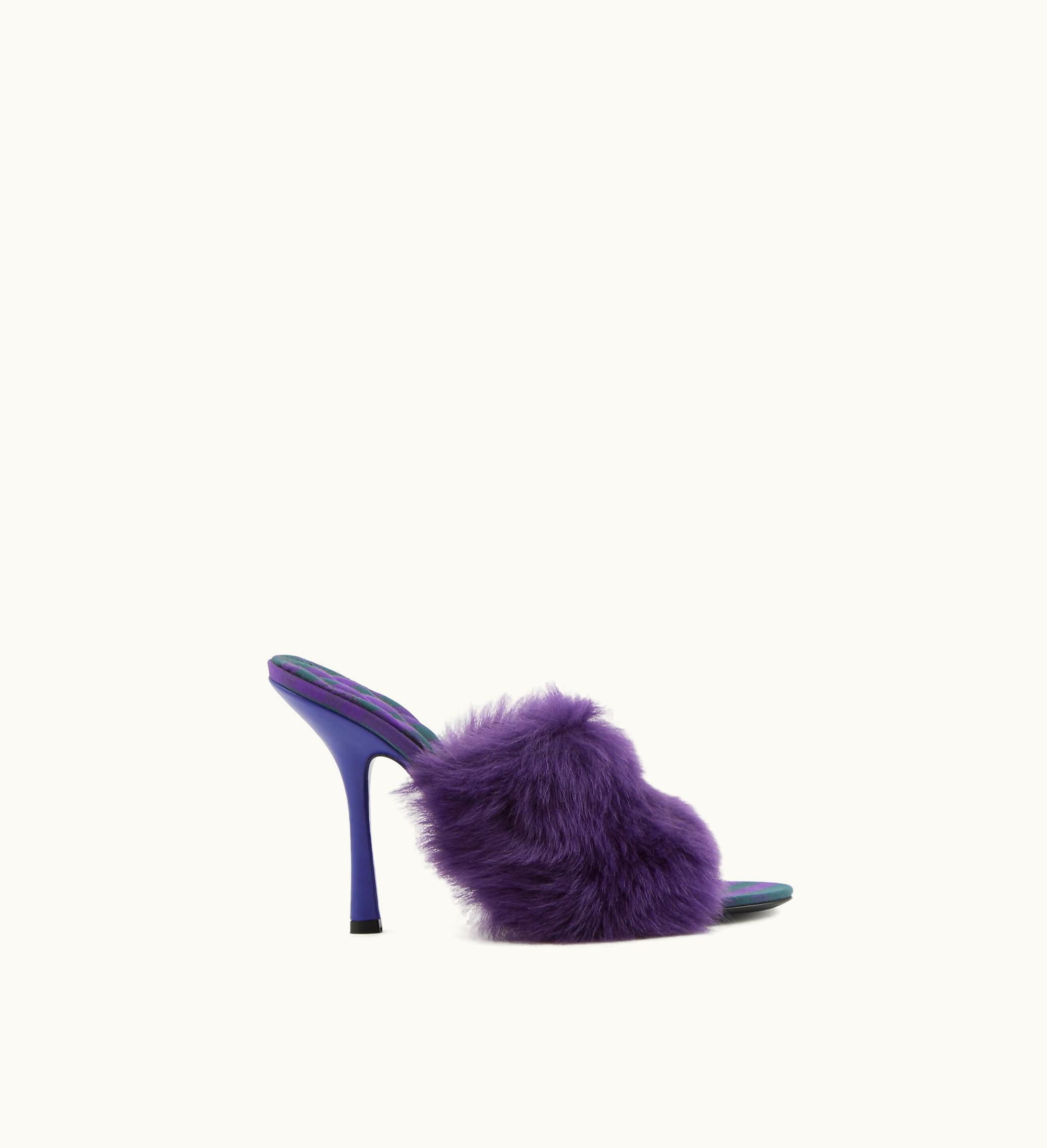 Burberry Burberry Shearling Minnie Mules In Ribbon / Royal - Women