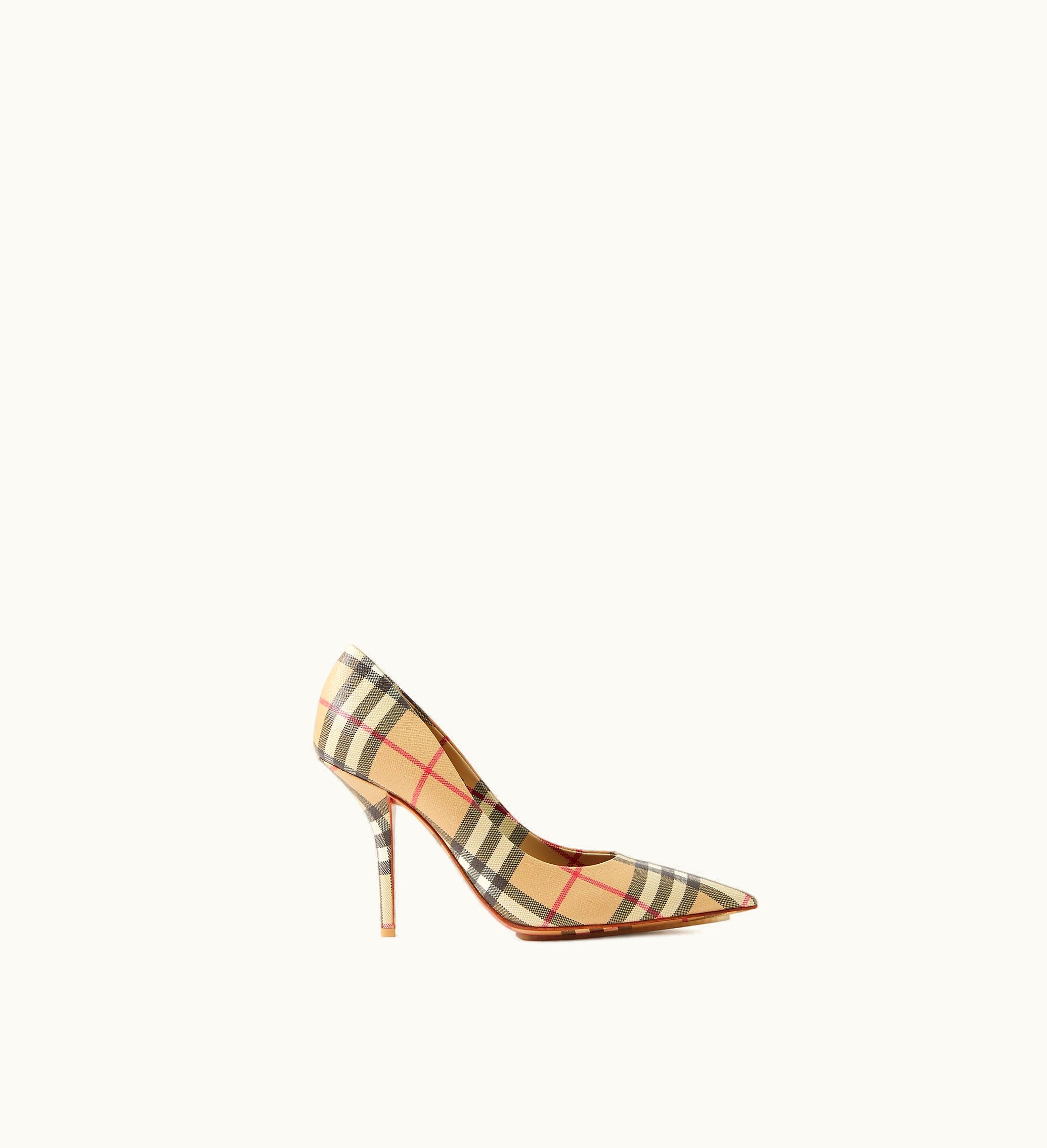 Burberry Burberry Check Point-toe Pumps In Archive Beige - Women
