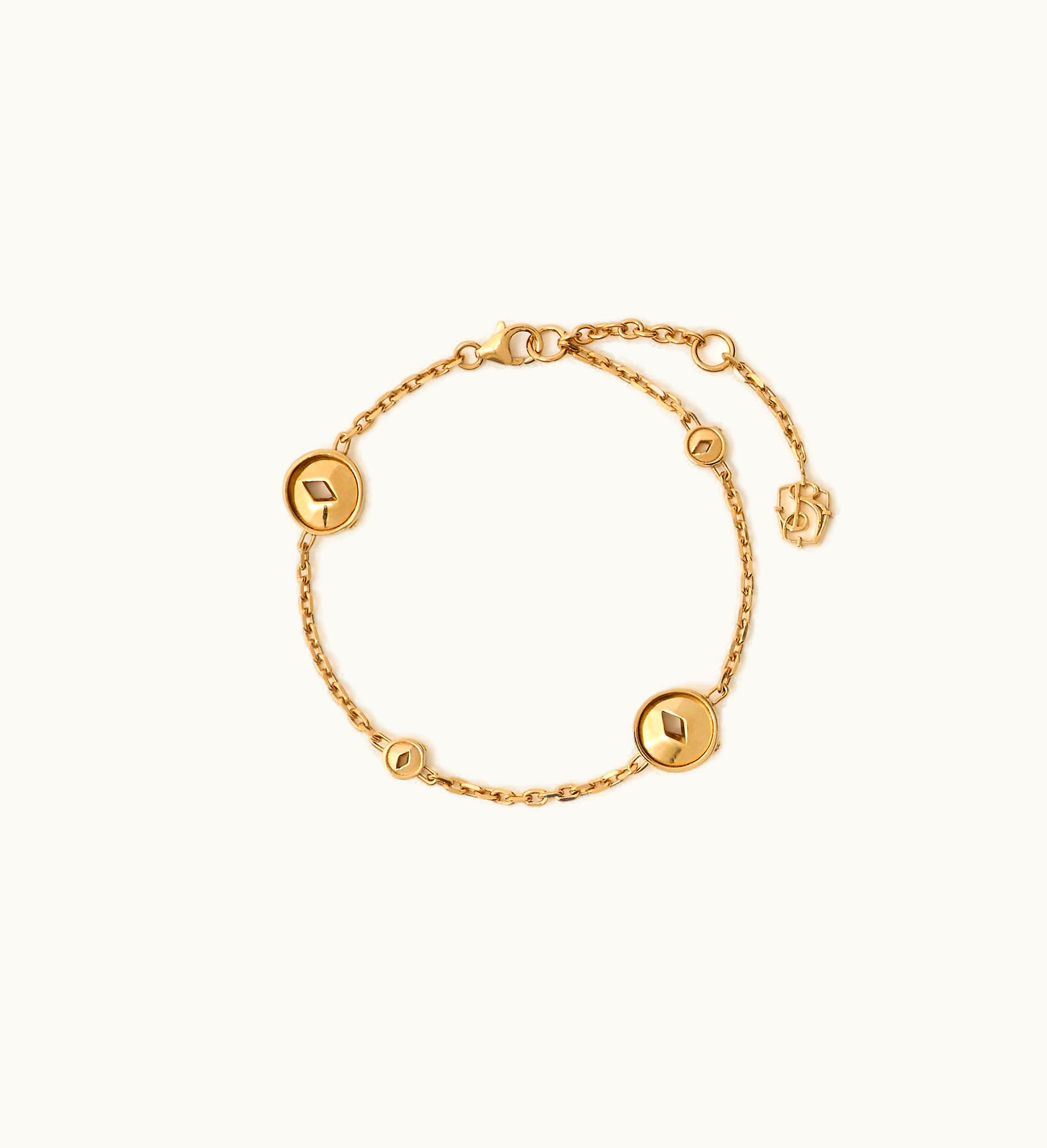 Burberry Burberry Hollow Medallion Bracelet In Gold - Women