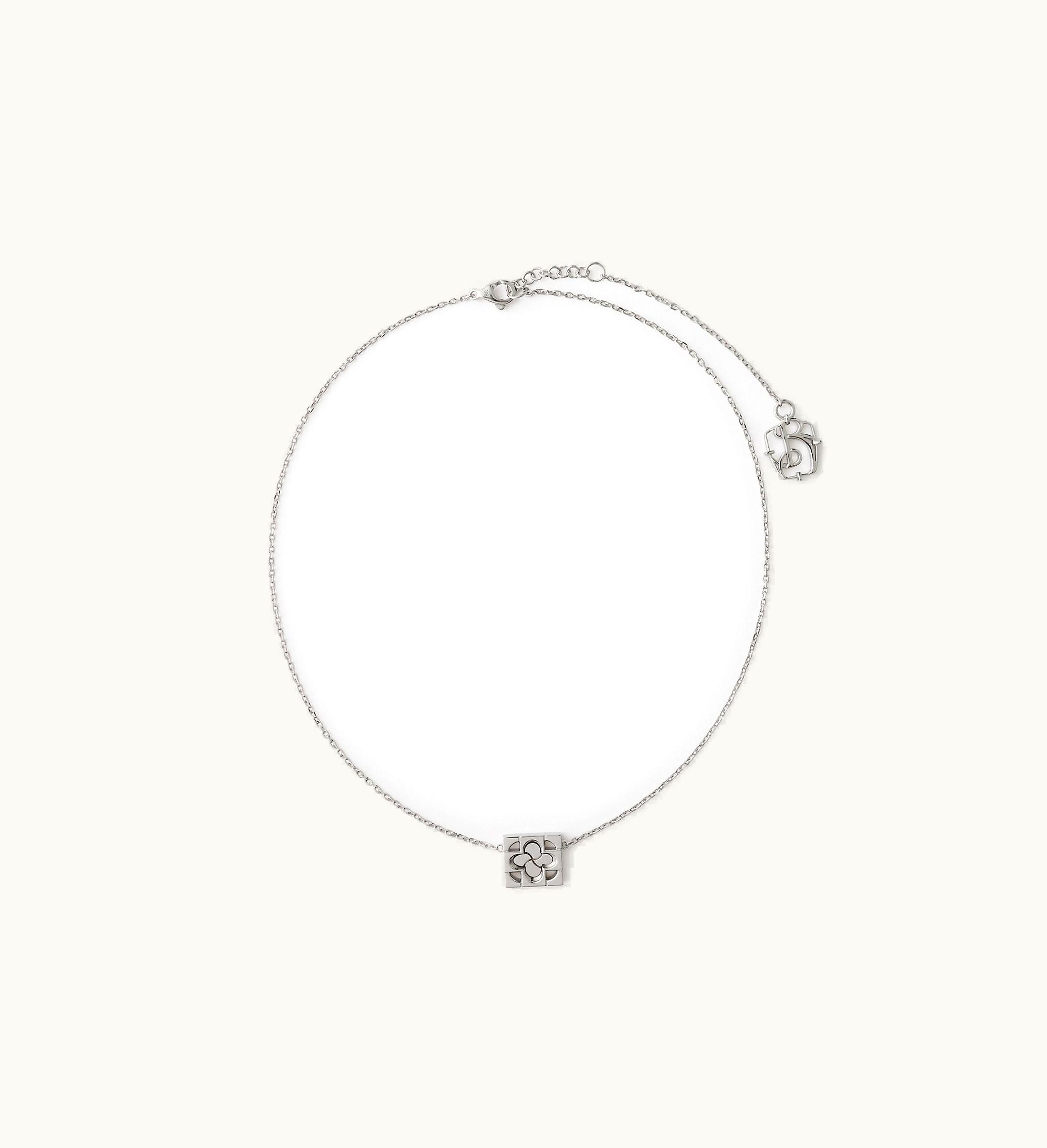 Burberry Burberry Rose Monogram Necklace In Silver - Women