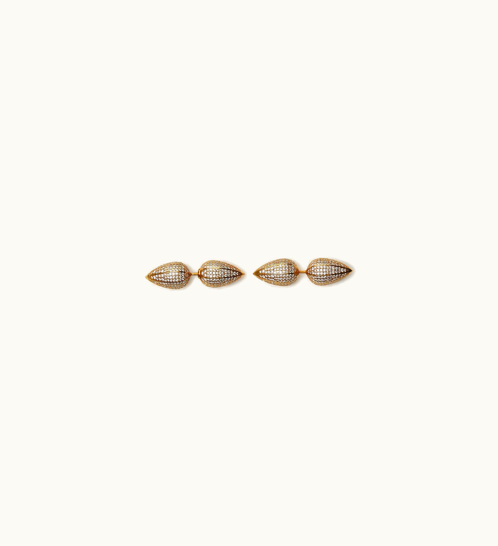 Burberry Burberry Spear Pavé Stud Earrings In Gold / Clear