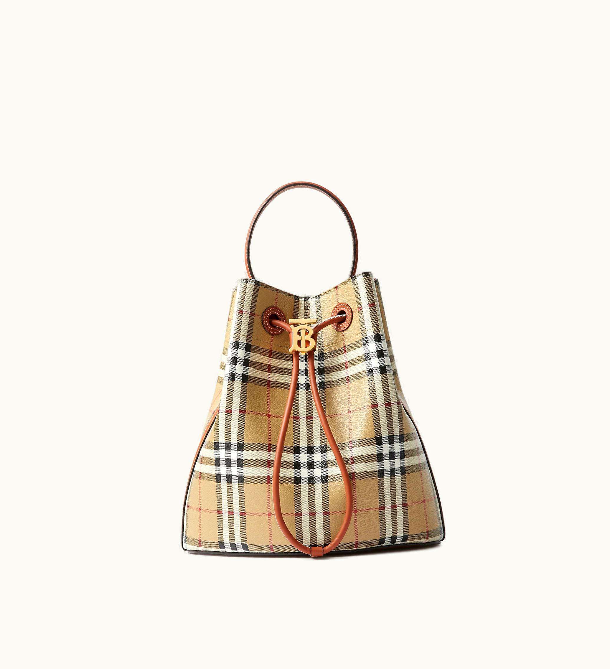 Burberry Burberry Small Tb Bucket Bag In Archive Beige / Briar Brown - Women