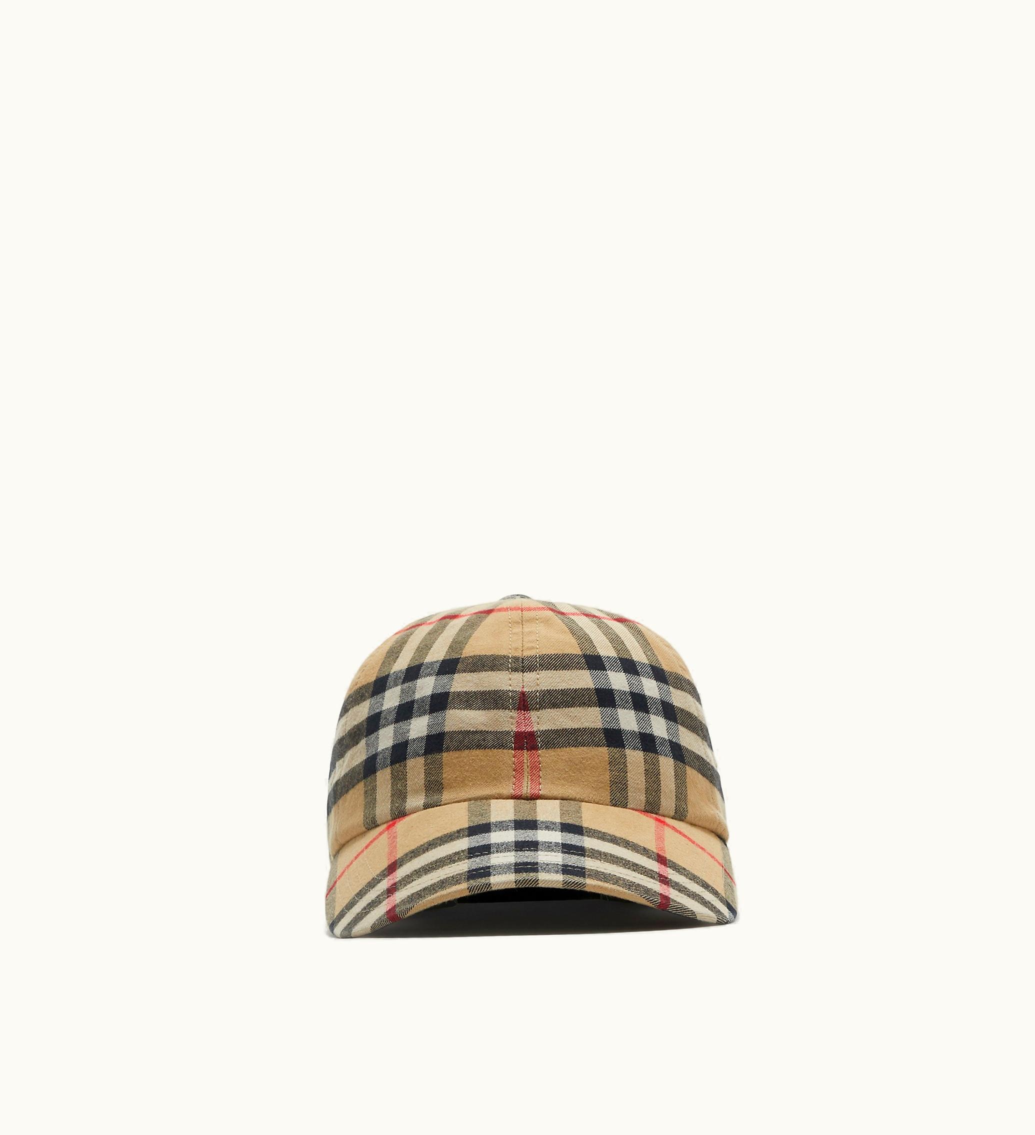 Burberry Burberry Check Cotton Baseball Cap In Archive Beige
