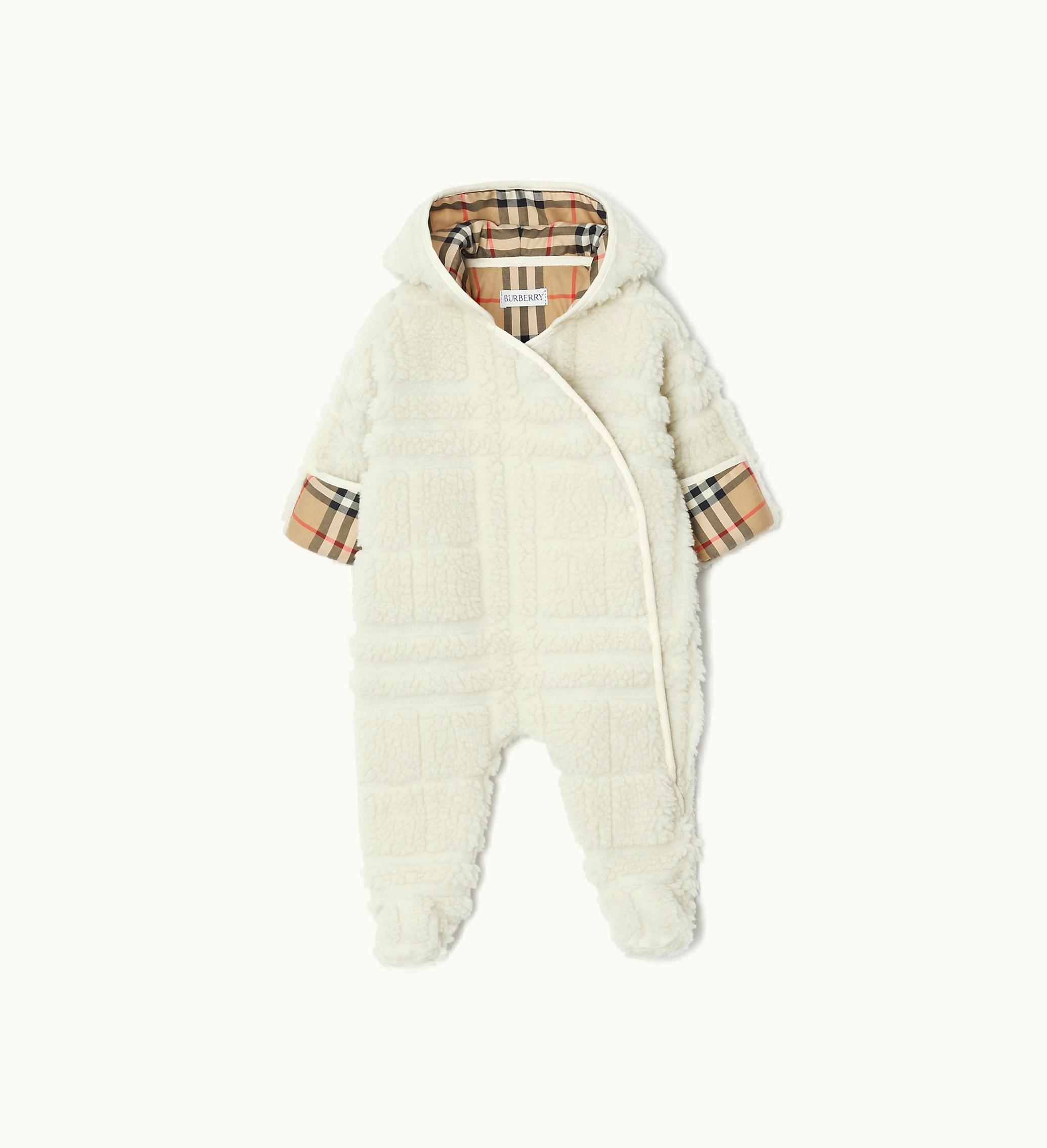 Burberry Burberry Check Fleece All-in-One In Salt - Children