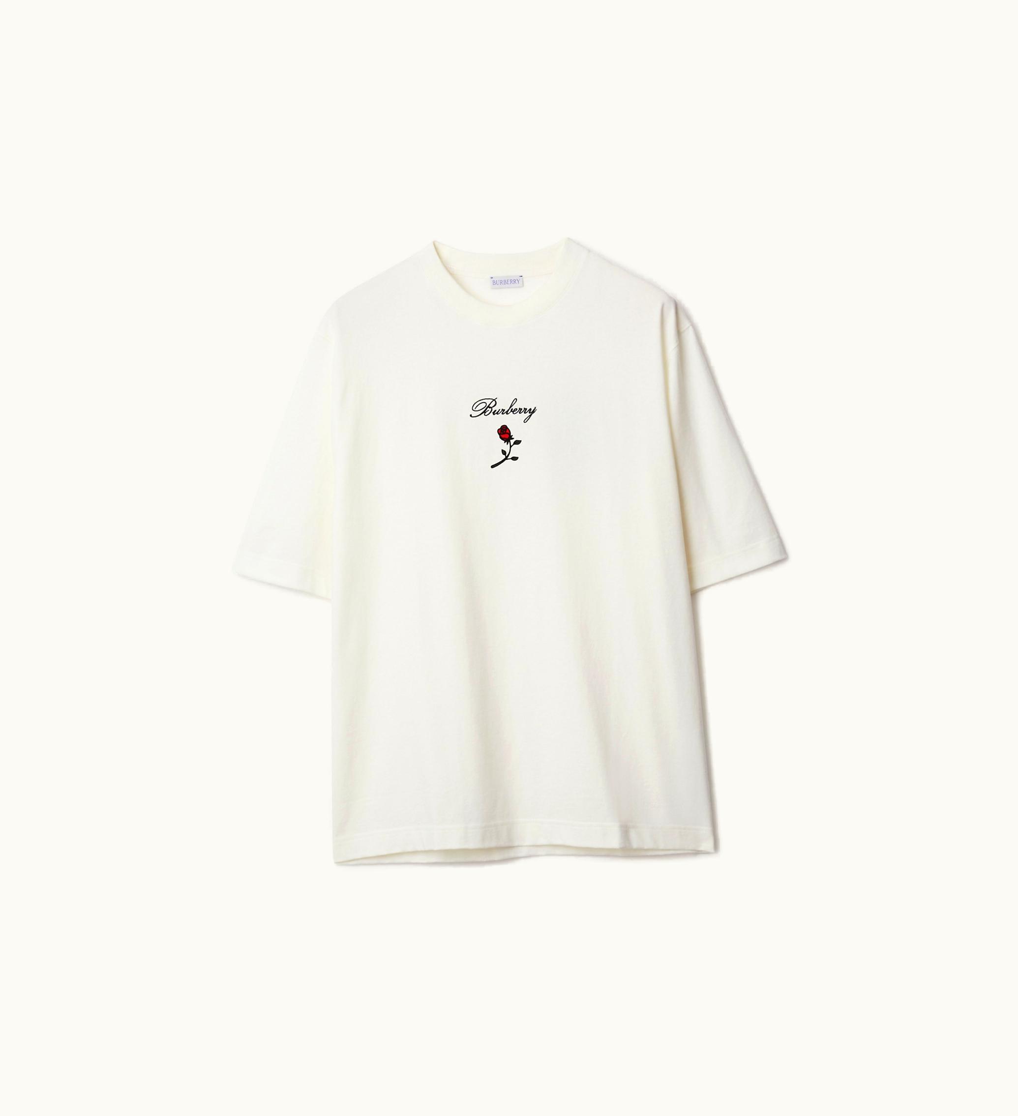 Burberry Burberry Logo Rose Cotton T-shirt In Rain - Men