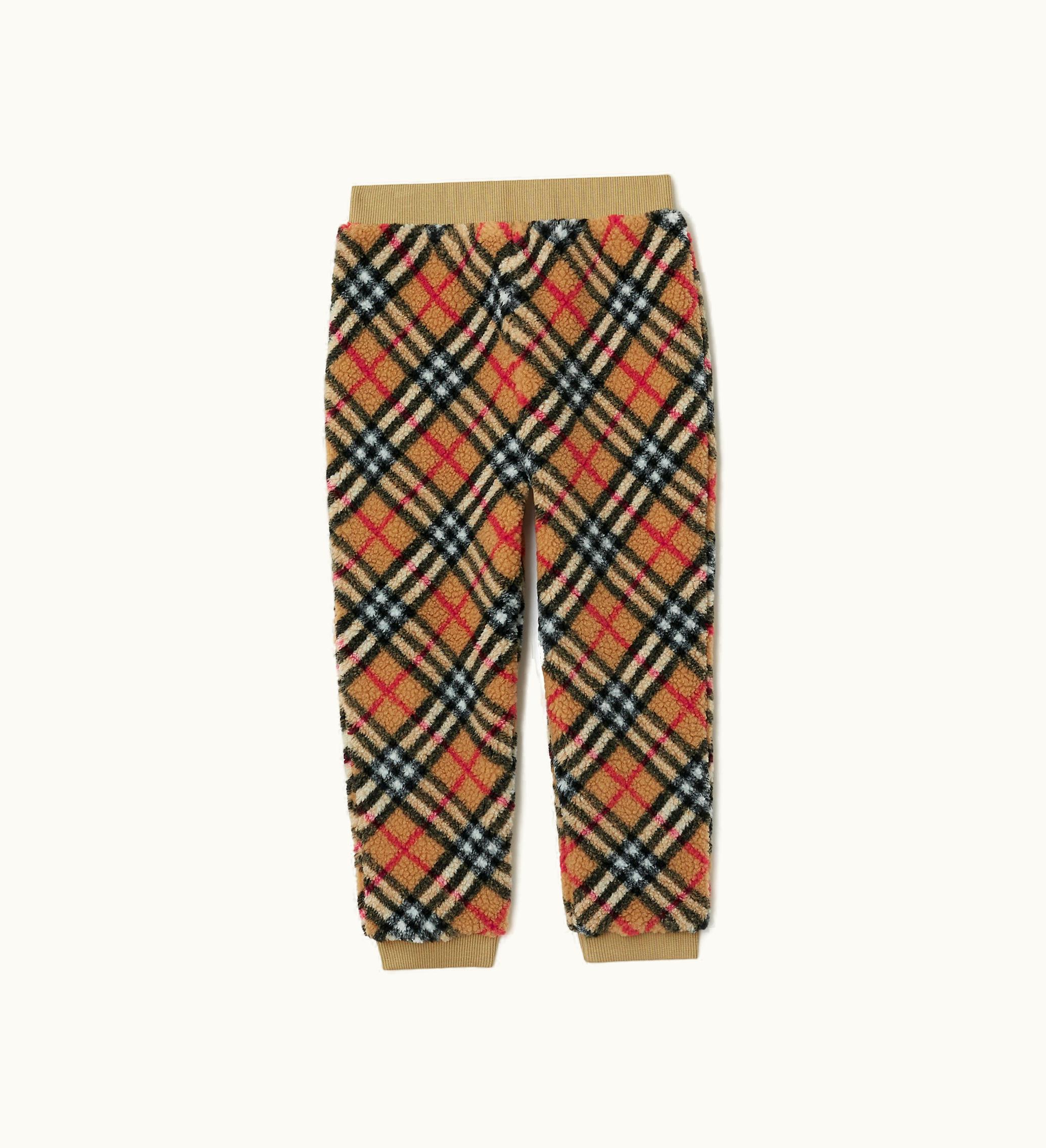 Burberry Burberry Check Fleece Jogging Pants In Archive Beige
