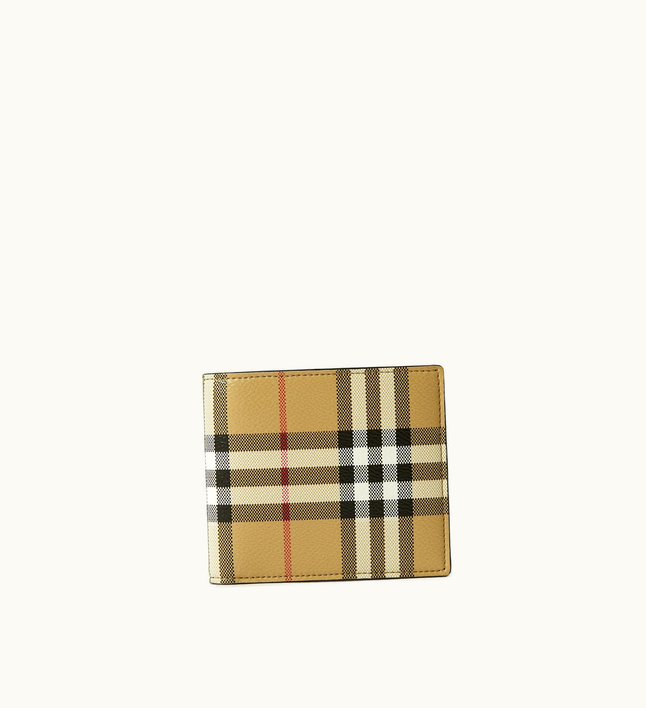 Burberry Burberry Check Bifold Wallet In Archive Beige - Men, Canvas