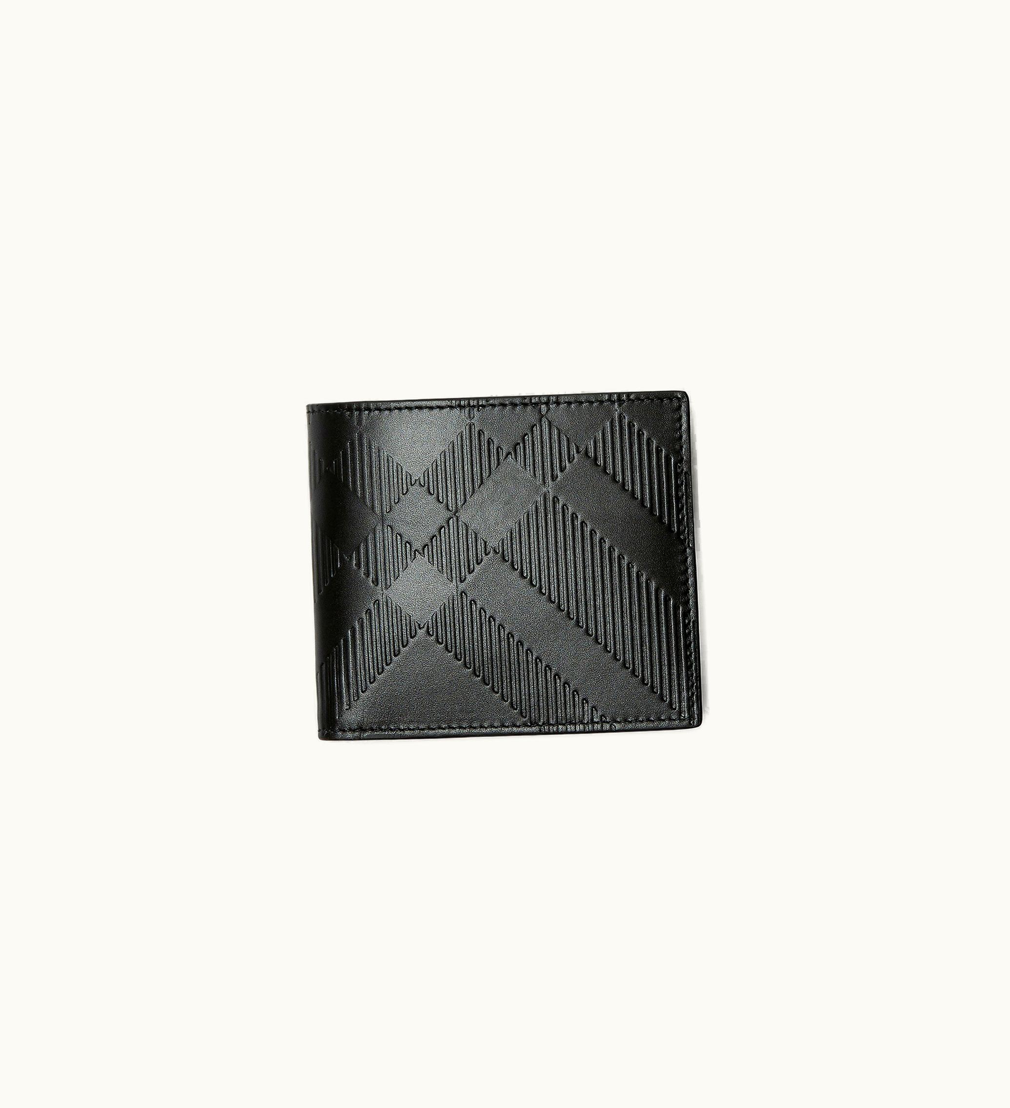 Burberry Burberry Check Bifold Coin Wallet In Black - Men, Leather