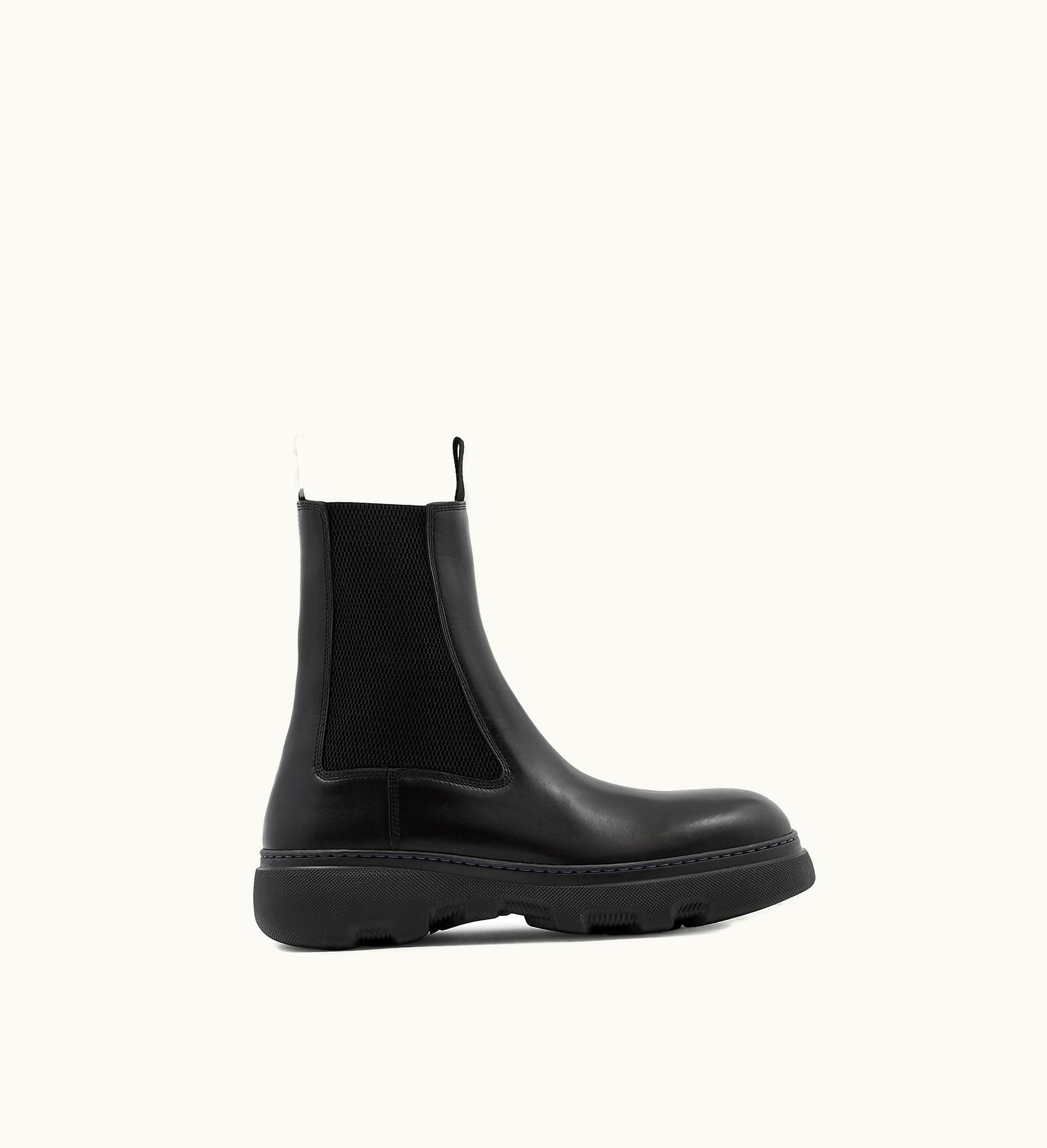 Burberry Burberry Leather Creeper Chelsea Boots In Black - Men