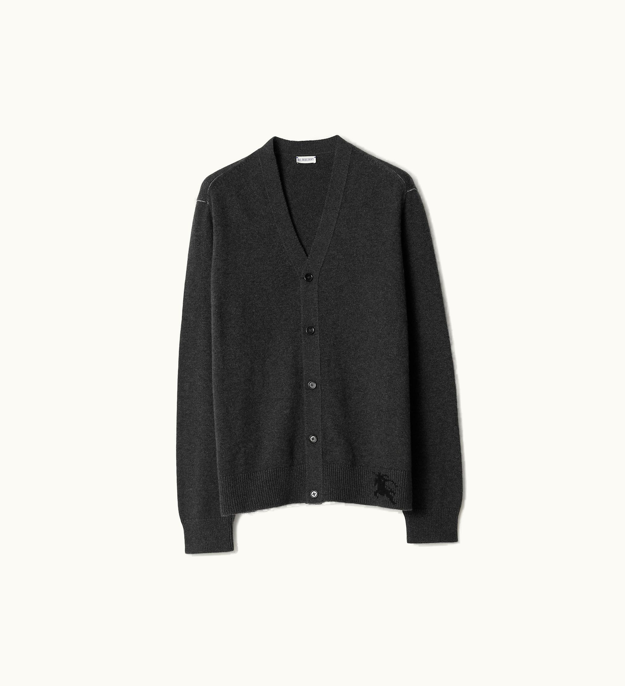 Burberry Burberry Cashmere Cardigan In Dark Grey Melange - Men