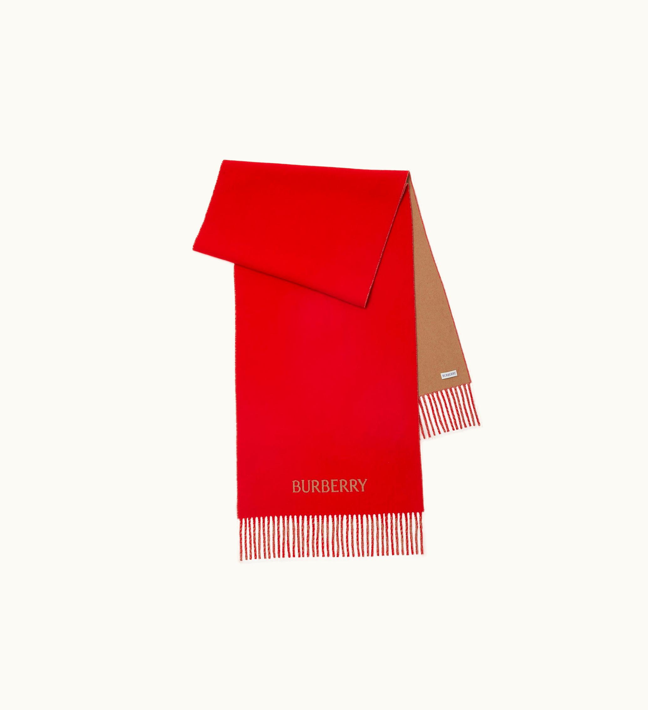 Burberry Burberry Ekd Cashmere Reversible Scarf In Pillar / Camel