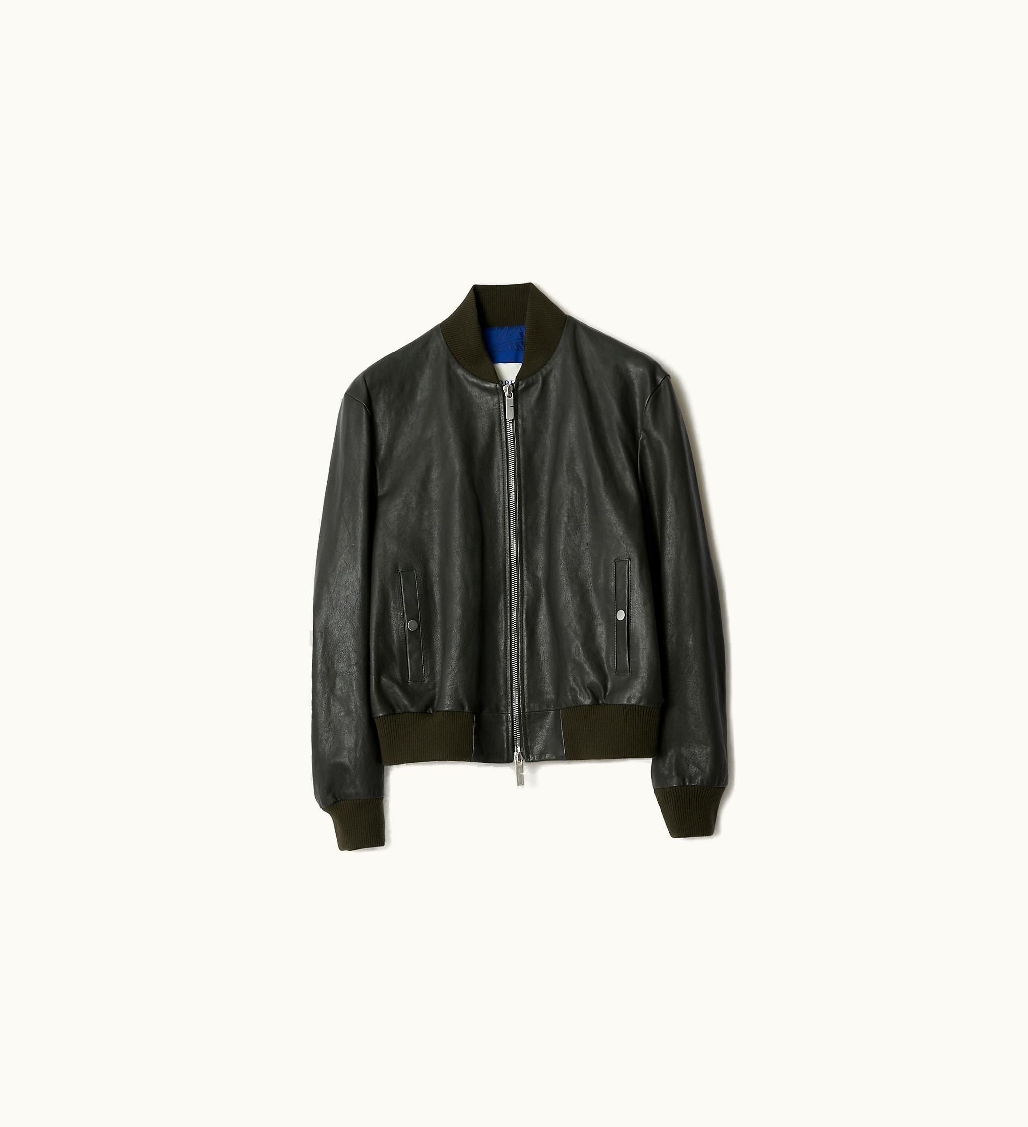 Burberry Burberry Leather Bomber Jacket In Onyx - Men