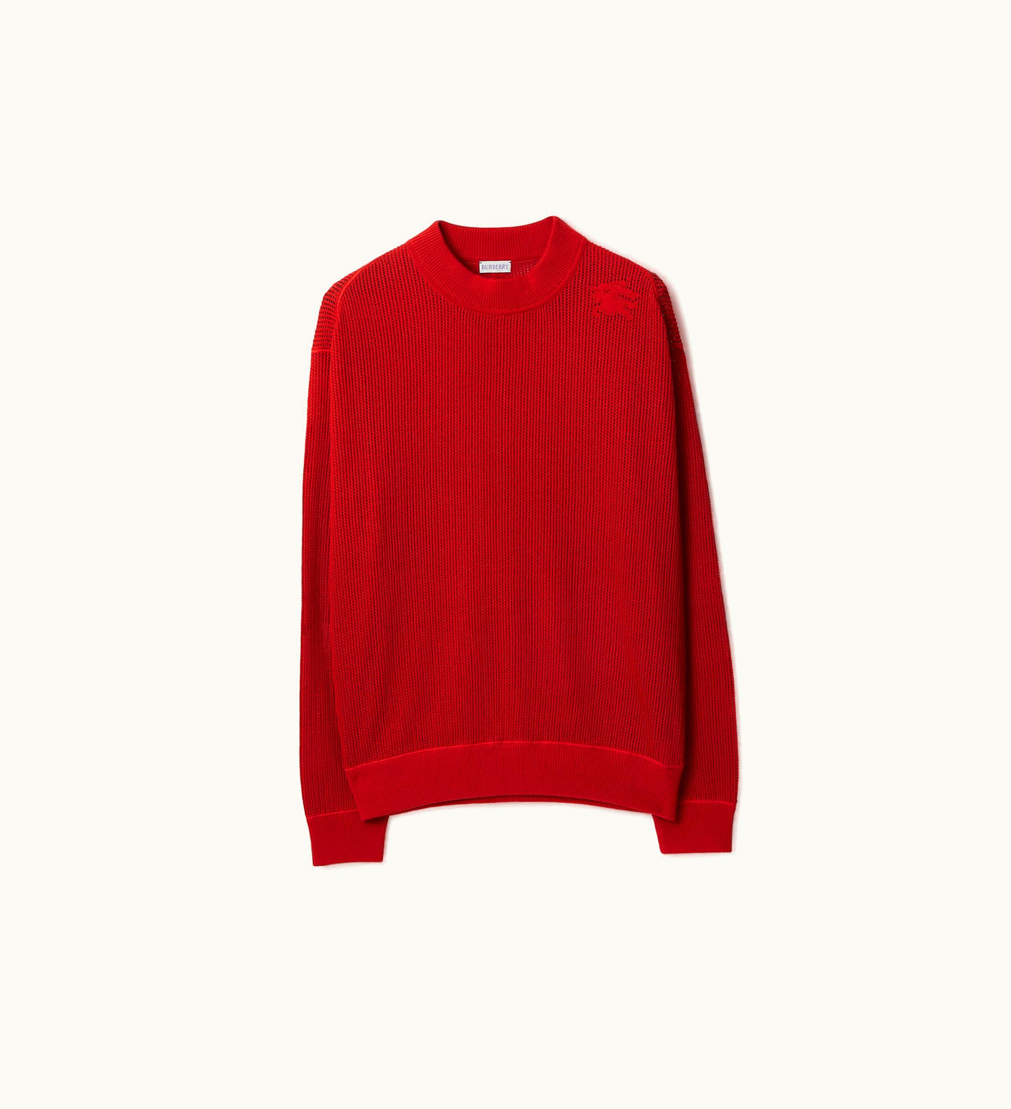 Burberry Burberry Silk Cotton Mesh Sweater In Pillar - Men