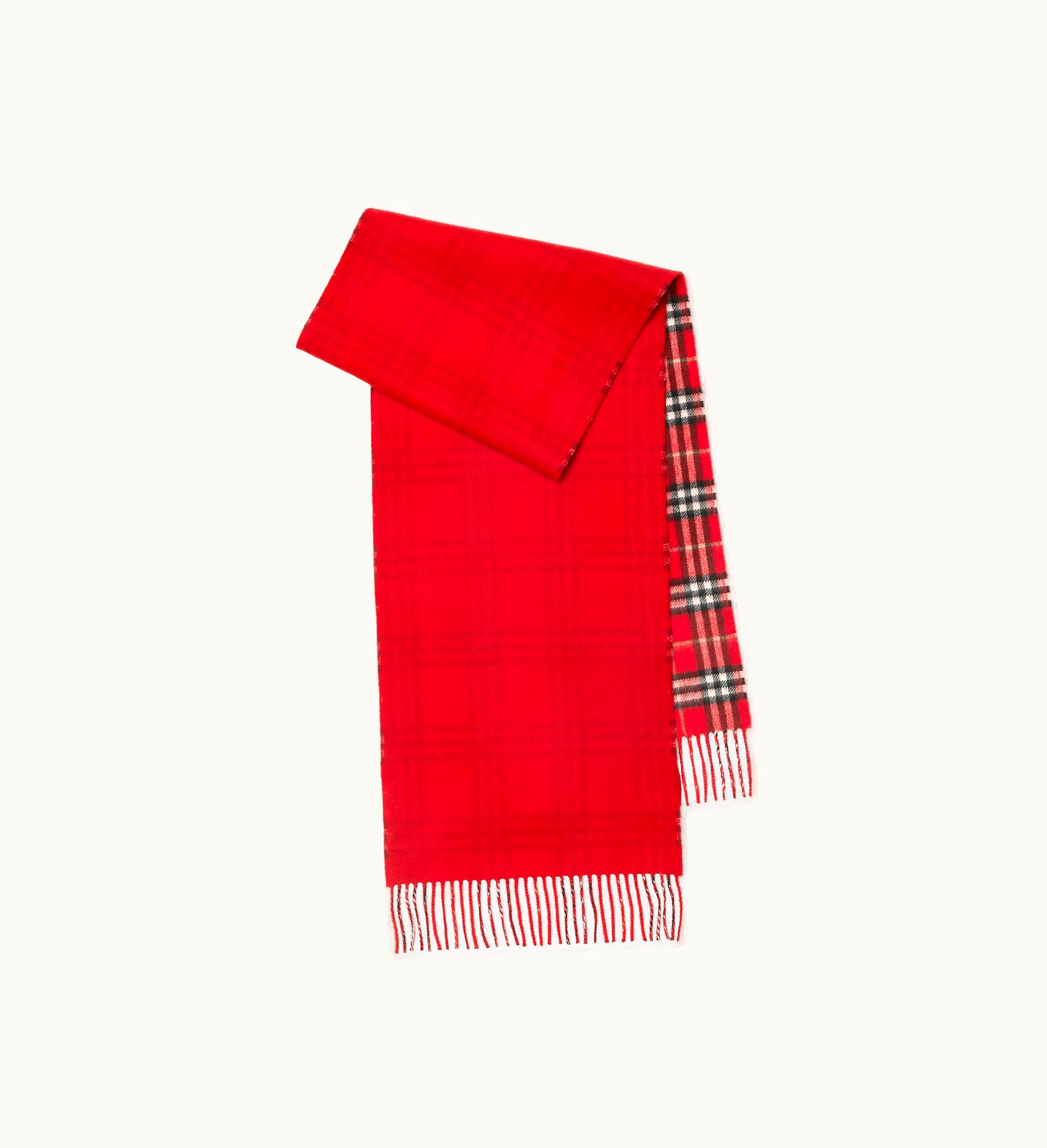Burberry Burberry Reversible Check Cashmere Scarf In Bright Red