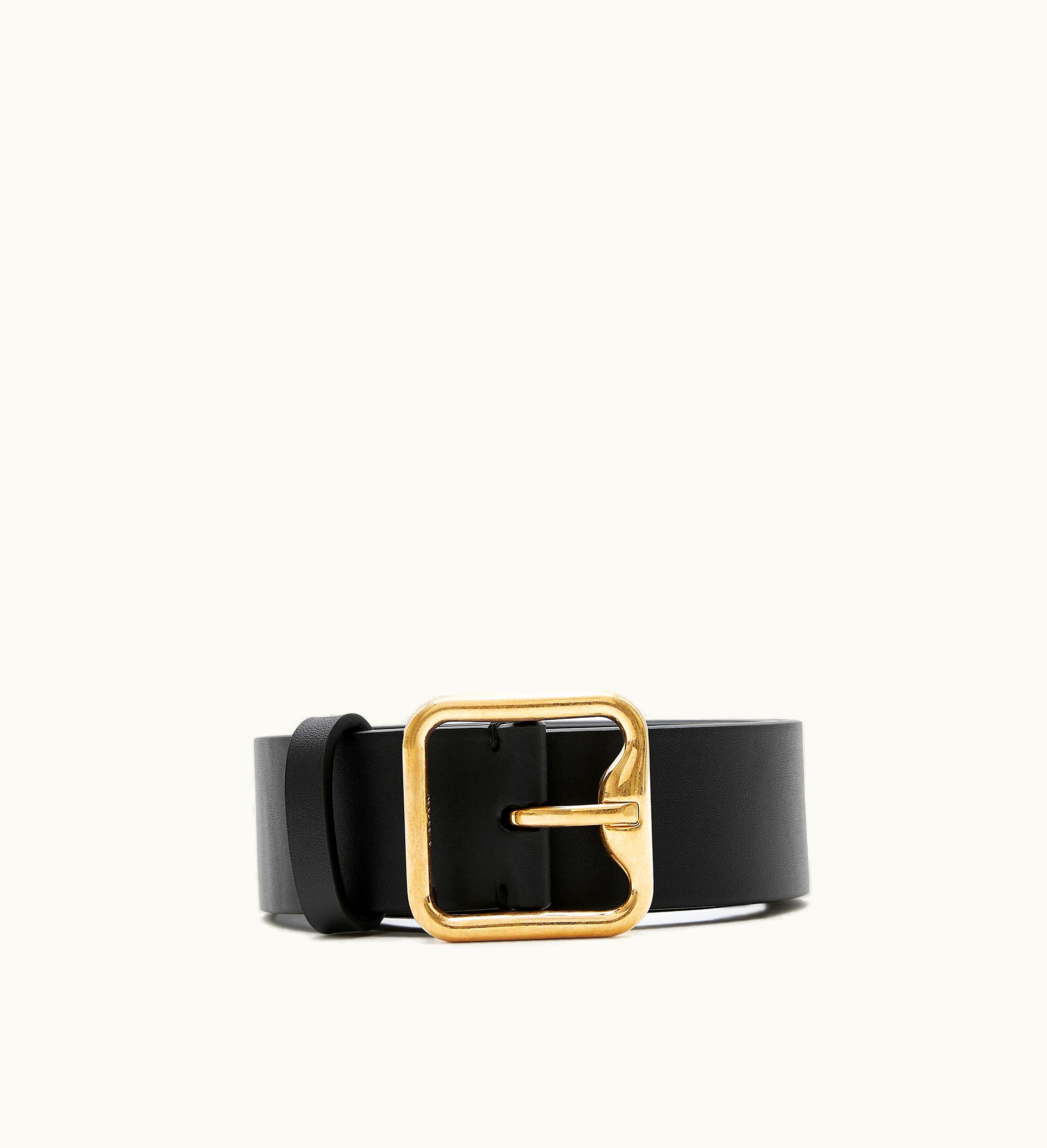 Burberry Burberry Leather B Buckle Belt In Black / Gold - Men
