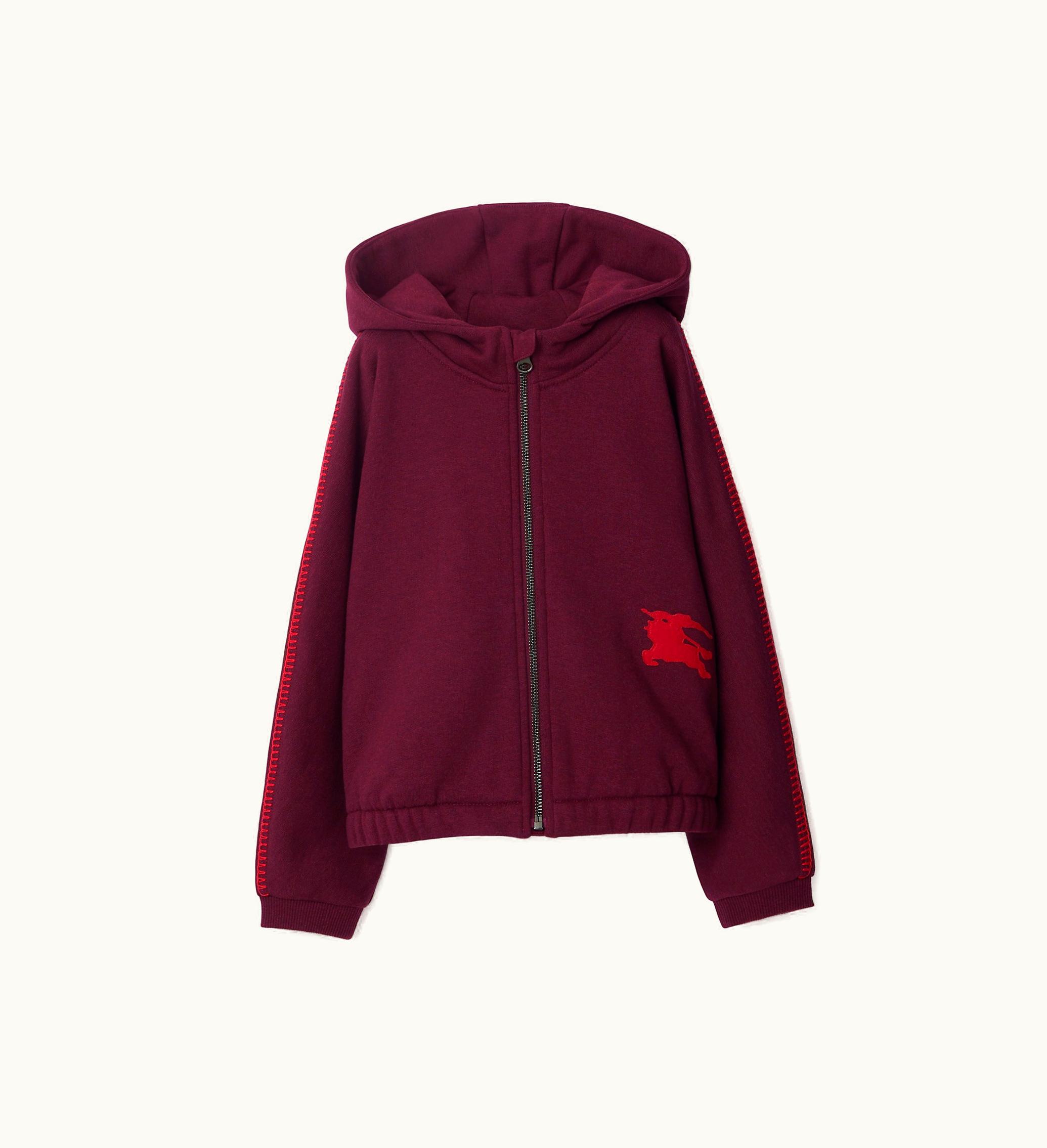 Burberry Burberry Cotton Zip Hoodie In Claret Melange
