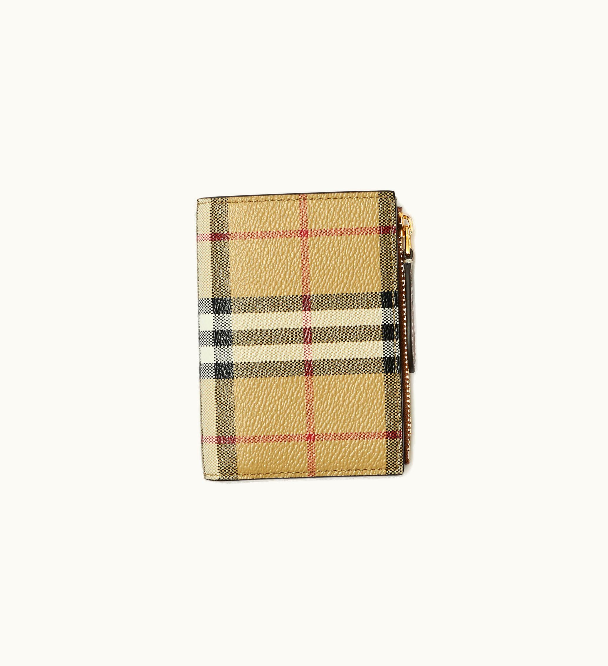 Burberry Burberry Small Check Bifold Wallet In Archive Beige - Women