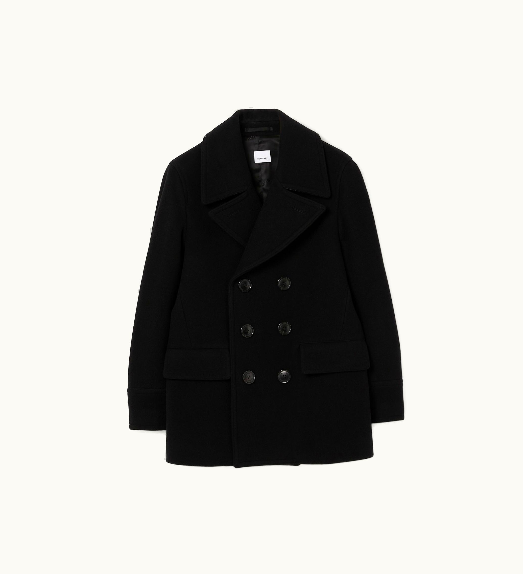 Burberry Burberry Wool Blend Pea Coat In Black - Men