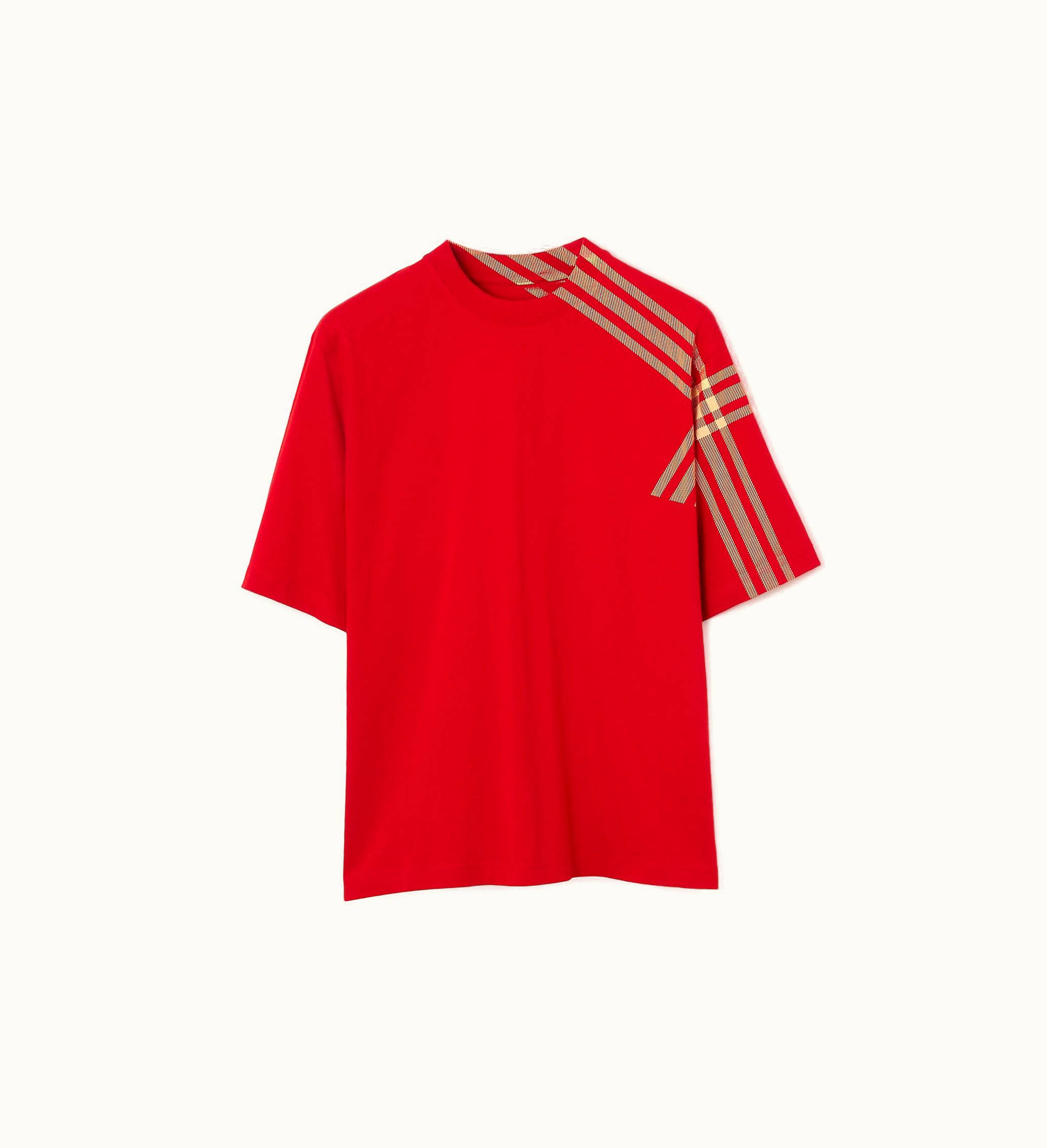 Burberry Burberry Check Sleeve Cotton T-shirt In Pillar - Men