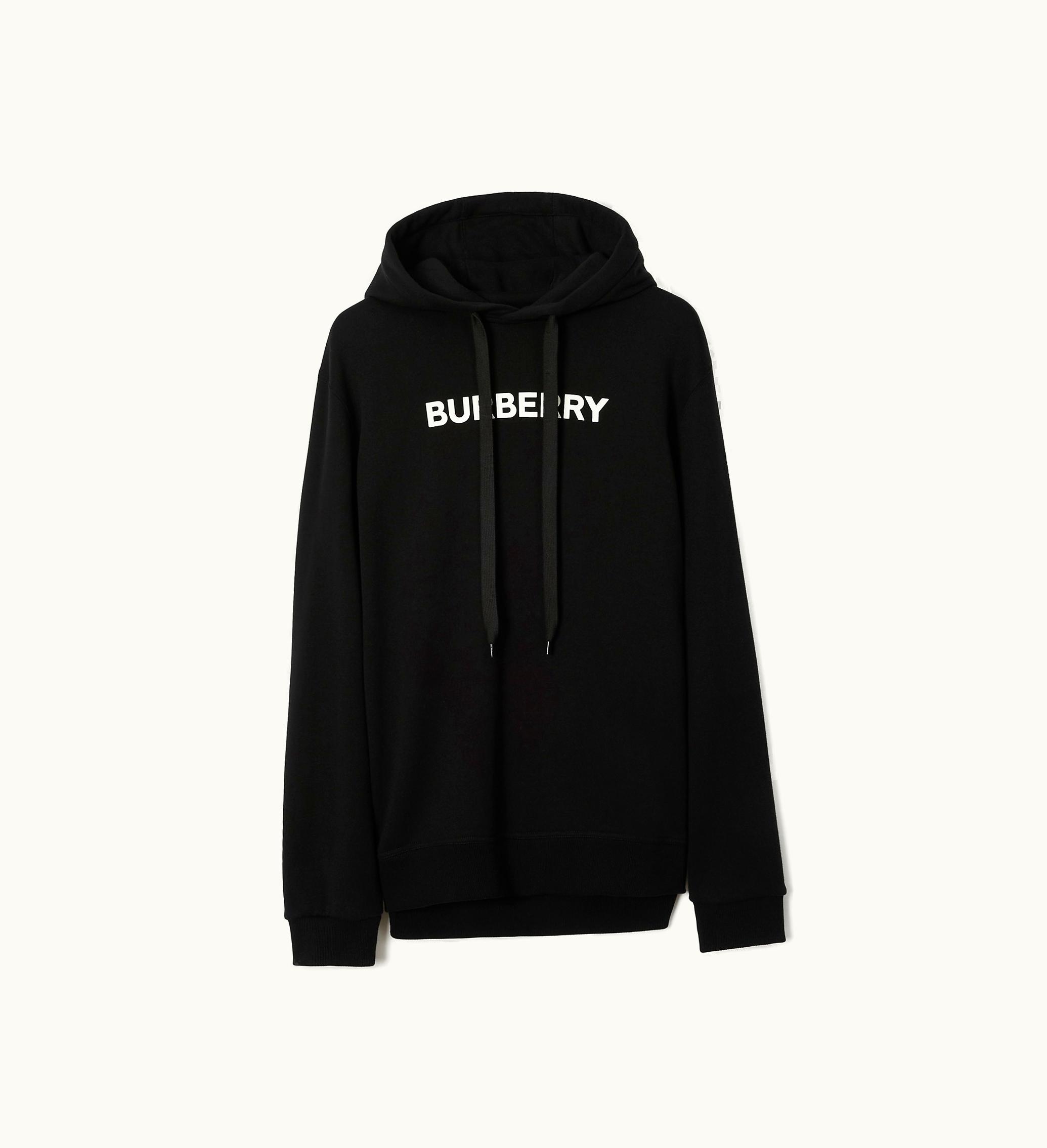 Burberry Burberry Logo Cotton Hoodie In Black - Men
