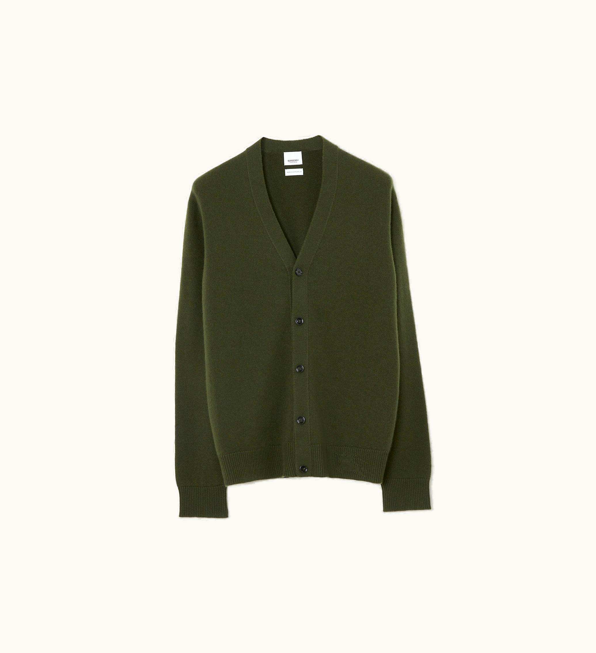 Burberry Burberry Cashmere Cardigan In Dark Khaki Green - Men