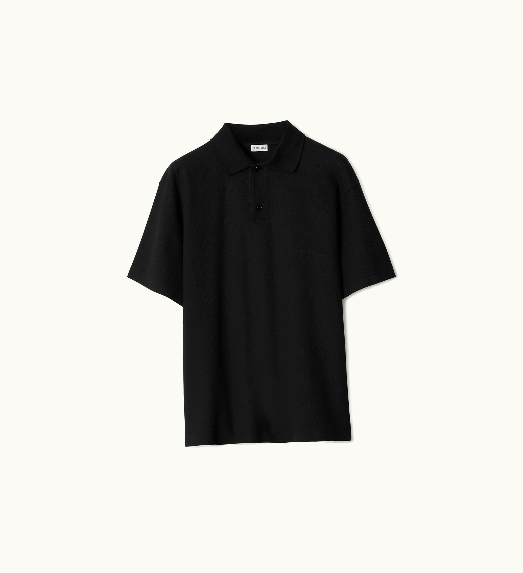 Burberry Burberry Cotton Polo Shirt In Black - Men Black