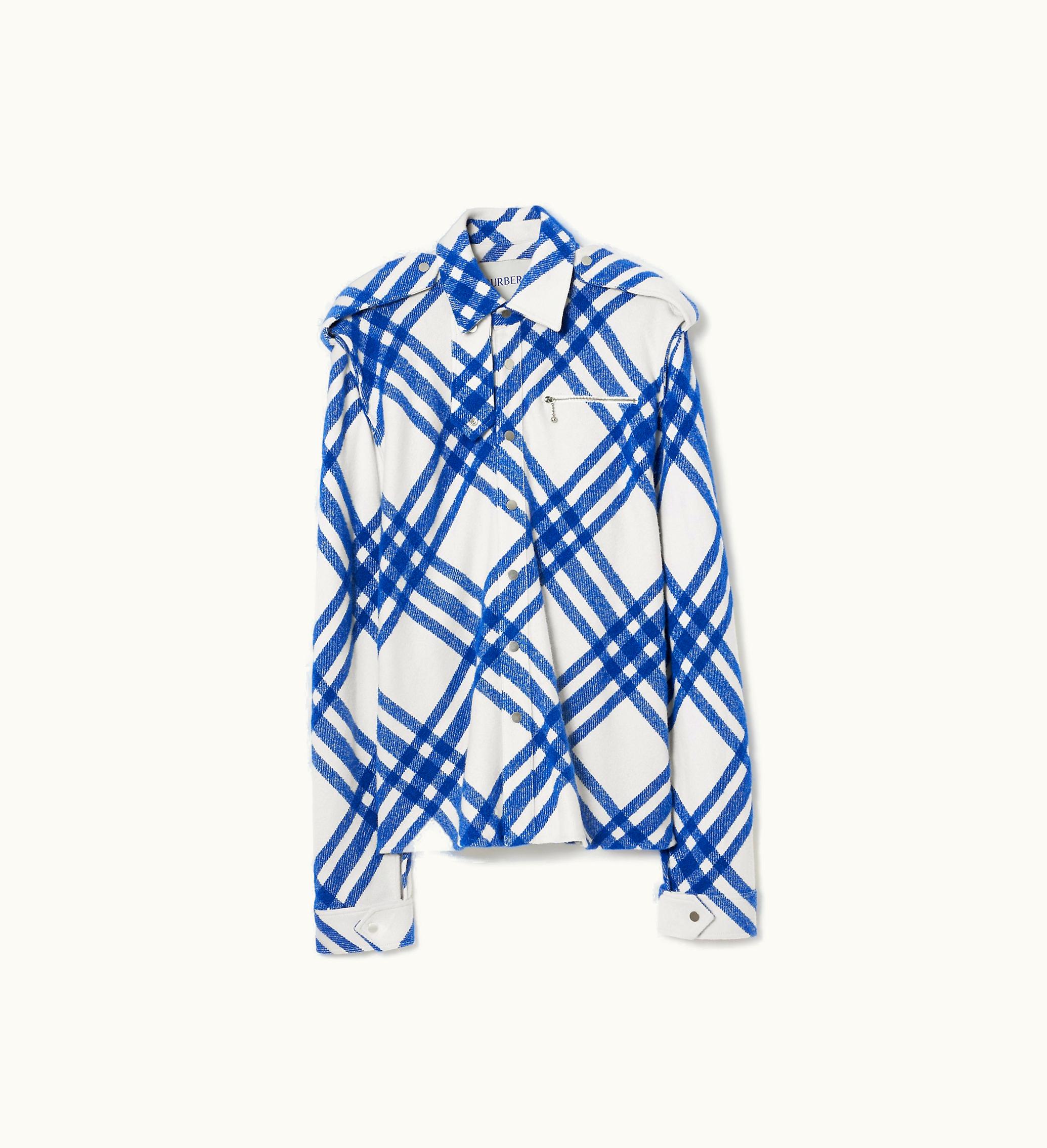 Burberry Burberry Check Wool Blend Overshirt In Knight - Men