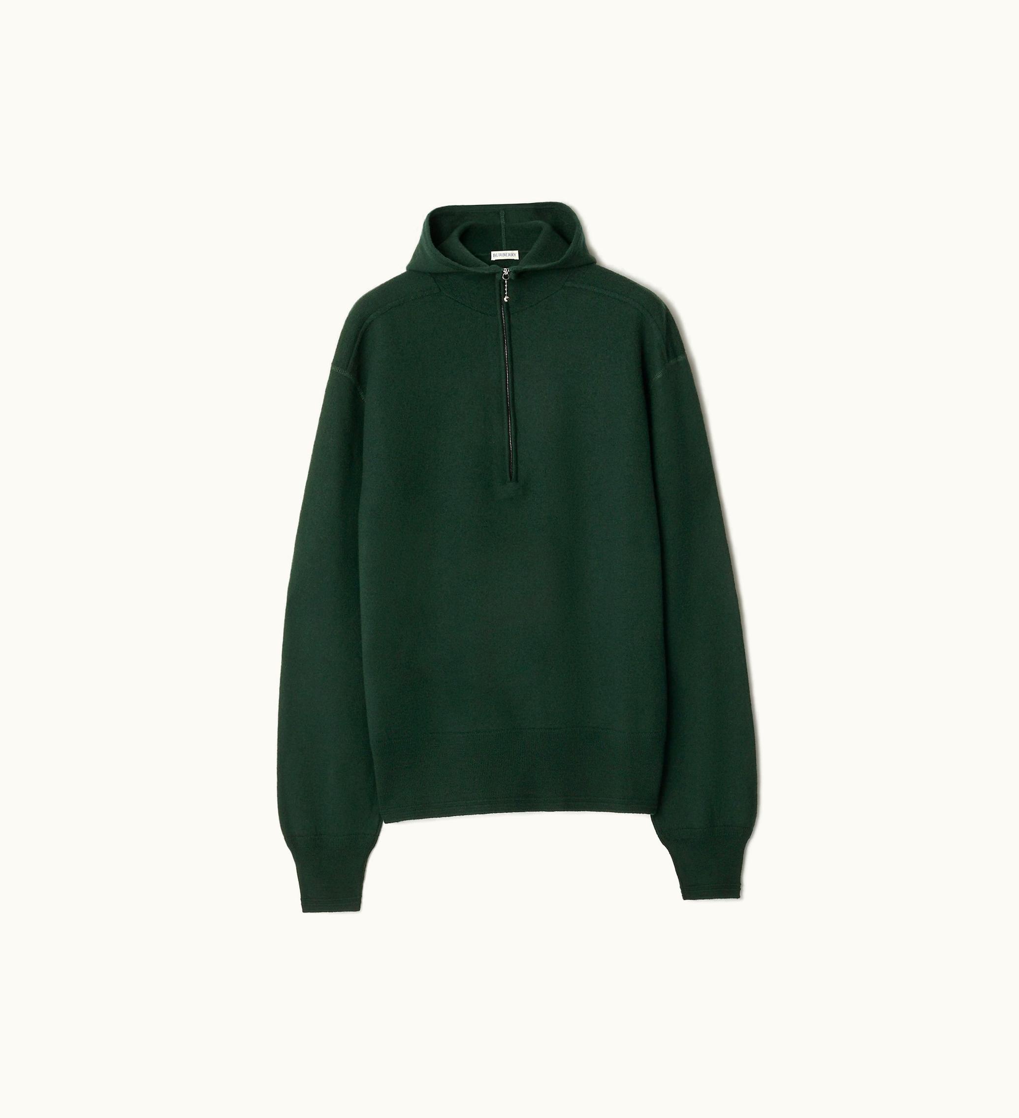 Burberry Burberry Wool Half-zip Hoodie In Vine - Men