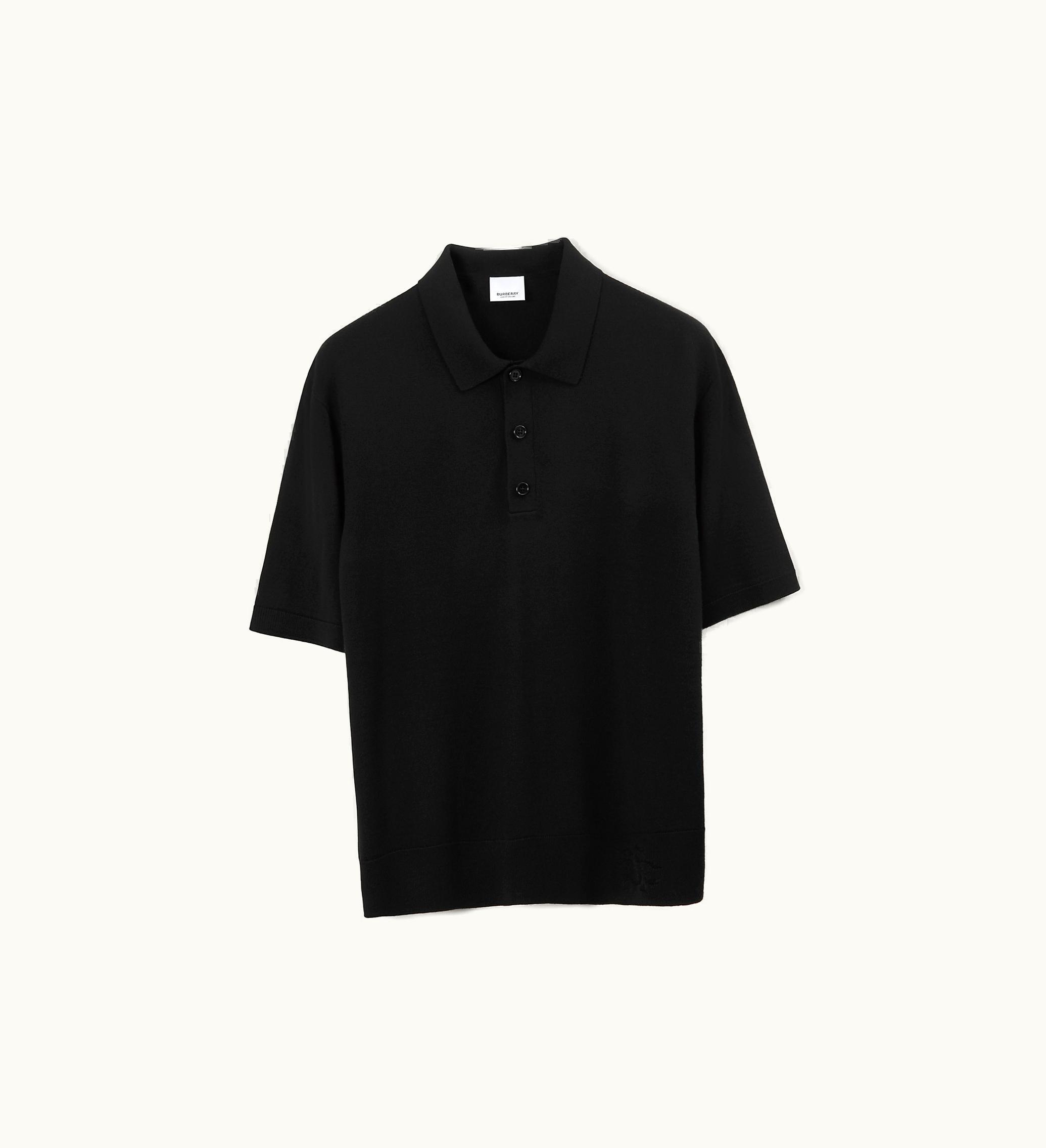Burberry Burberry Wool Silk Polo Shirt In Black - Men