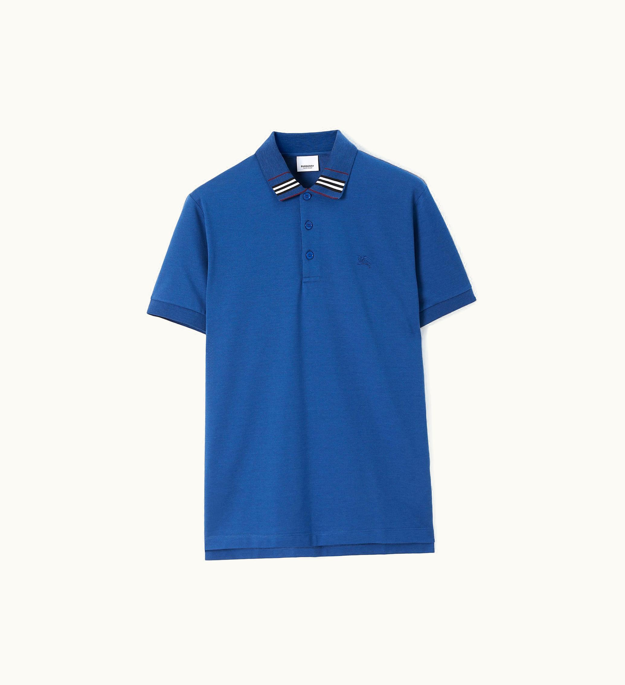 Burberry Burberry Cotton Silk Polo Shirt In Rich Navy - Men