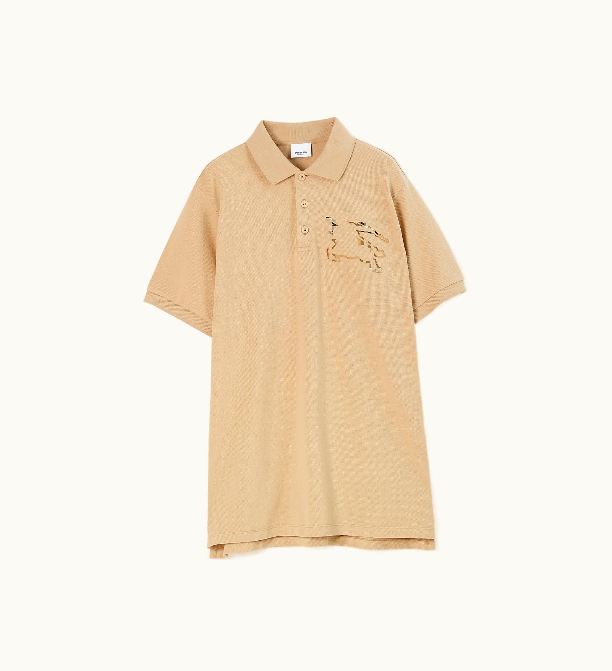 Burberry Burberry Check Ekd Cotton Polo Shirt In Soft Fawn - Men