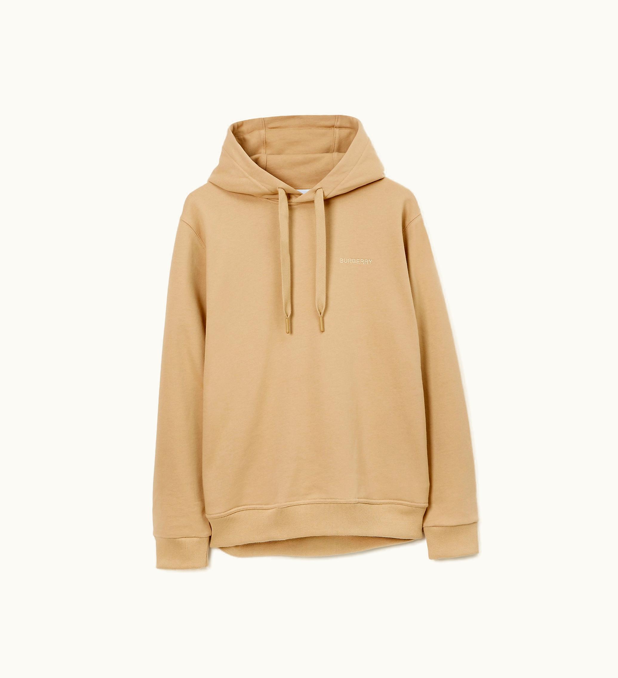 Burberry Burberry Check Ekd Cotton Hoodie In Soft Fawn - Men