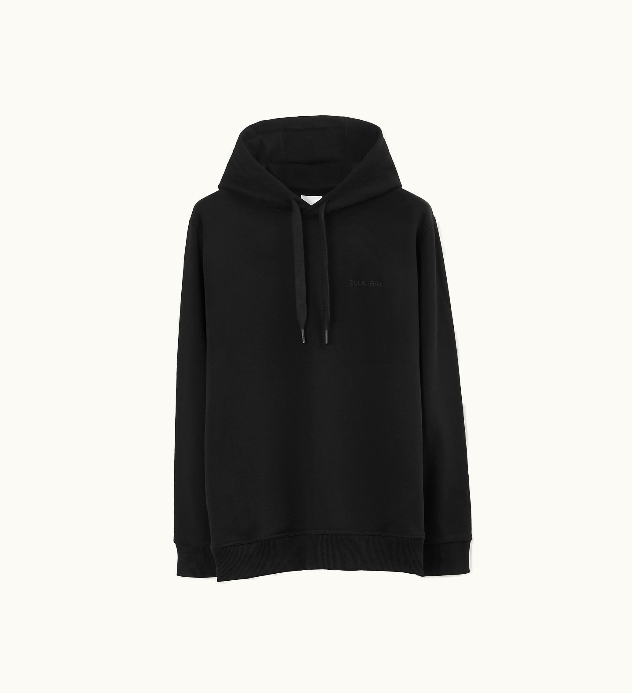 Burberry Burberry Check Ekd Cotton Hoodie In Black - Men