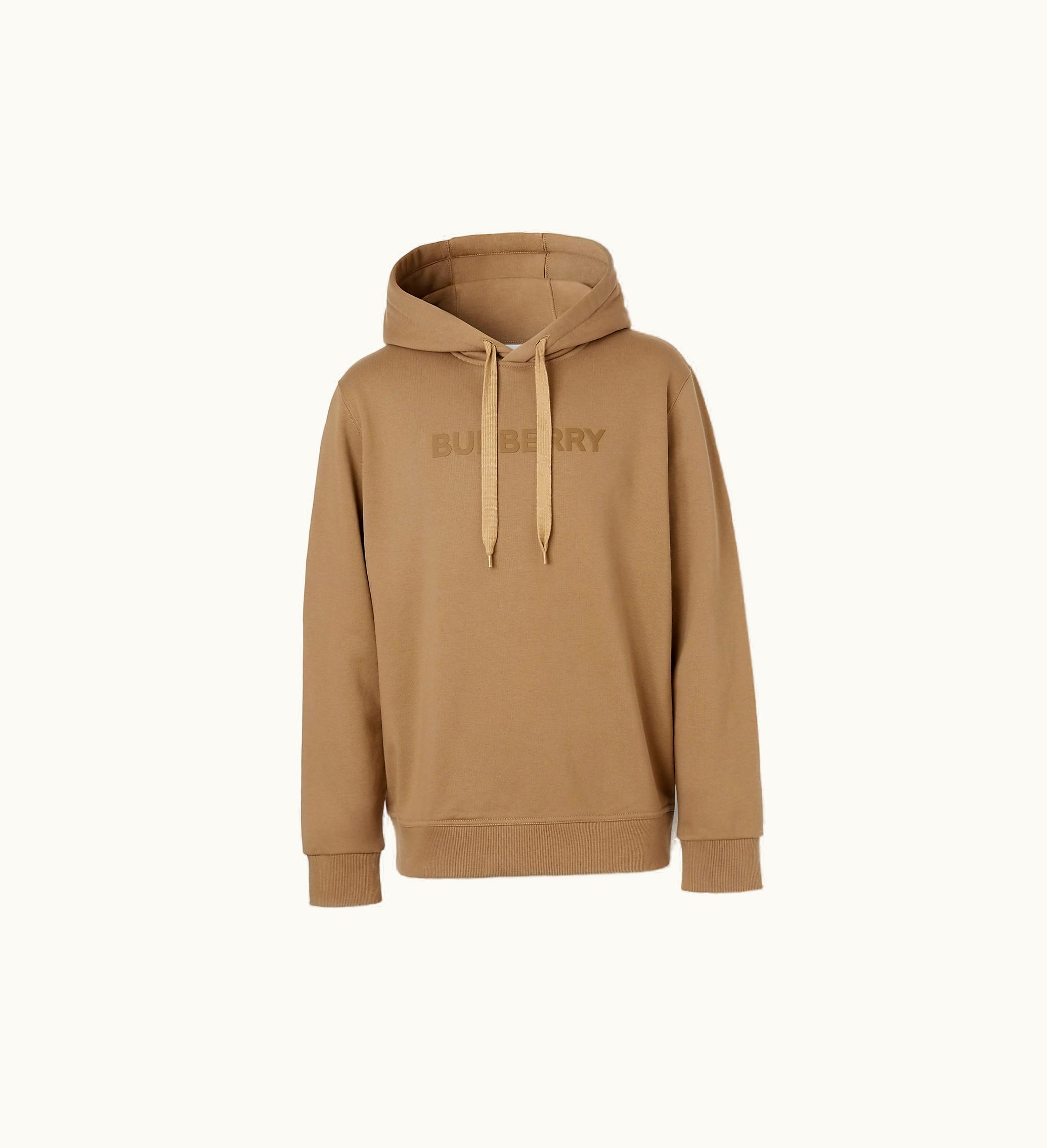 Burberry Burberry Logo Cotton Hoodie In Camel - Men