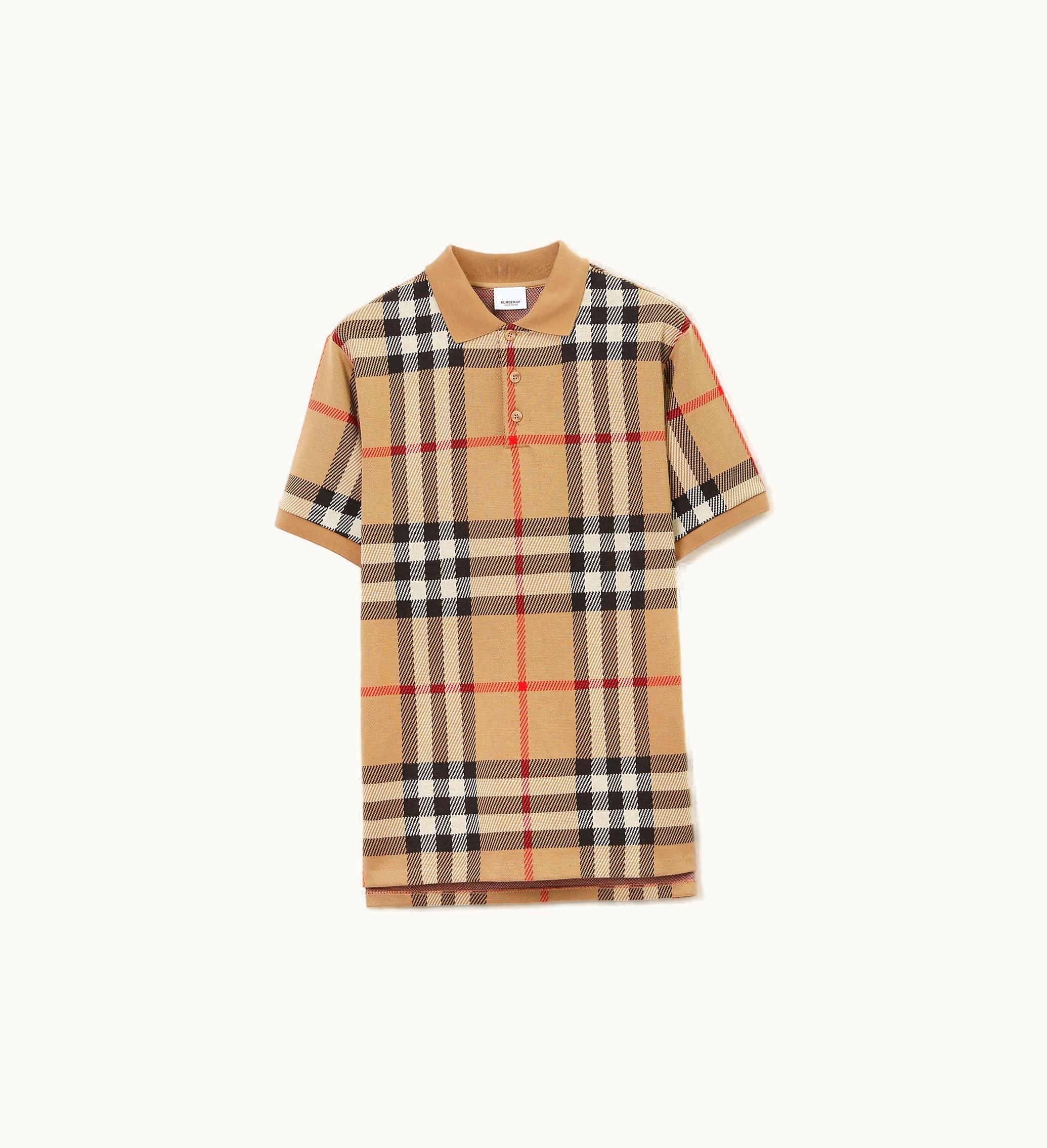Burberry Burberry Check Cotton Polo Shirt In Archive Beige - Men