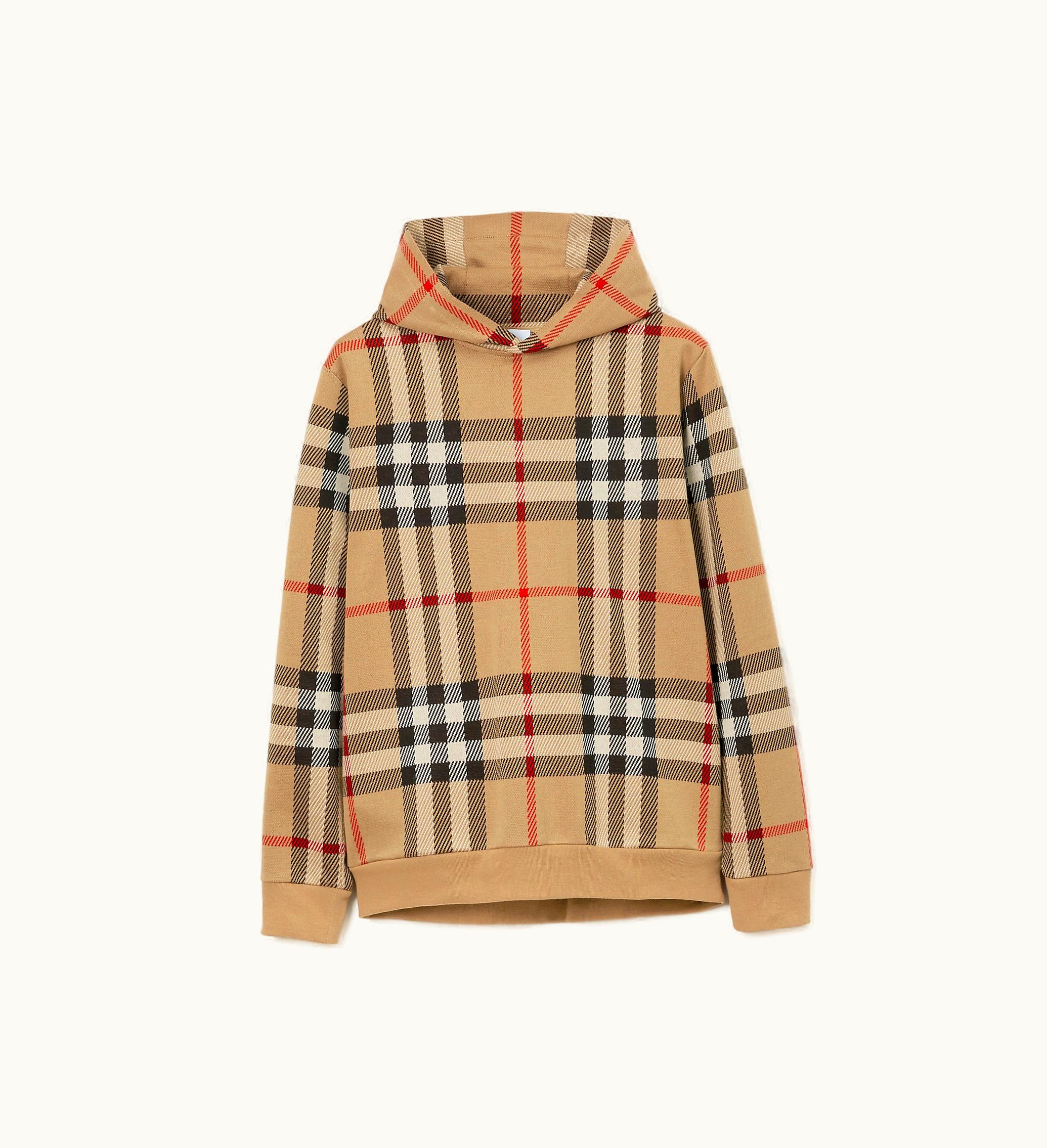 Burberry Burberry Check Cotton Hoodie In Archive Beige - Men