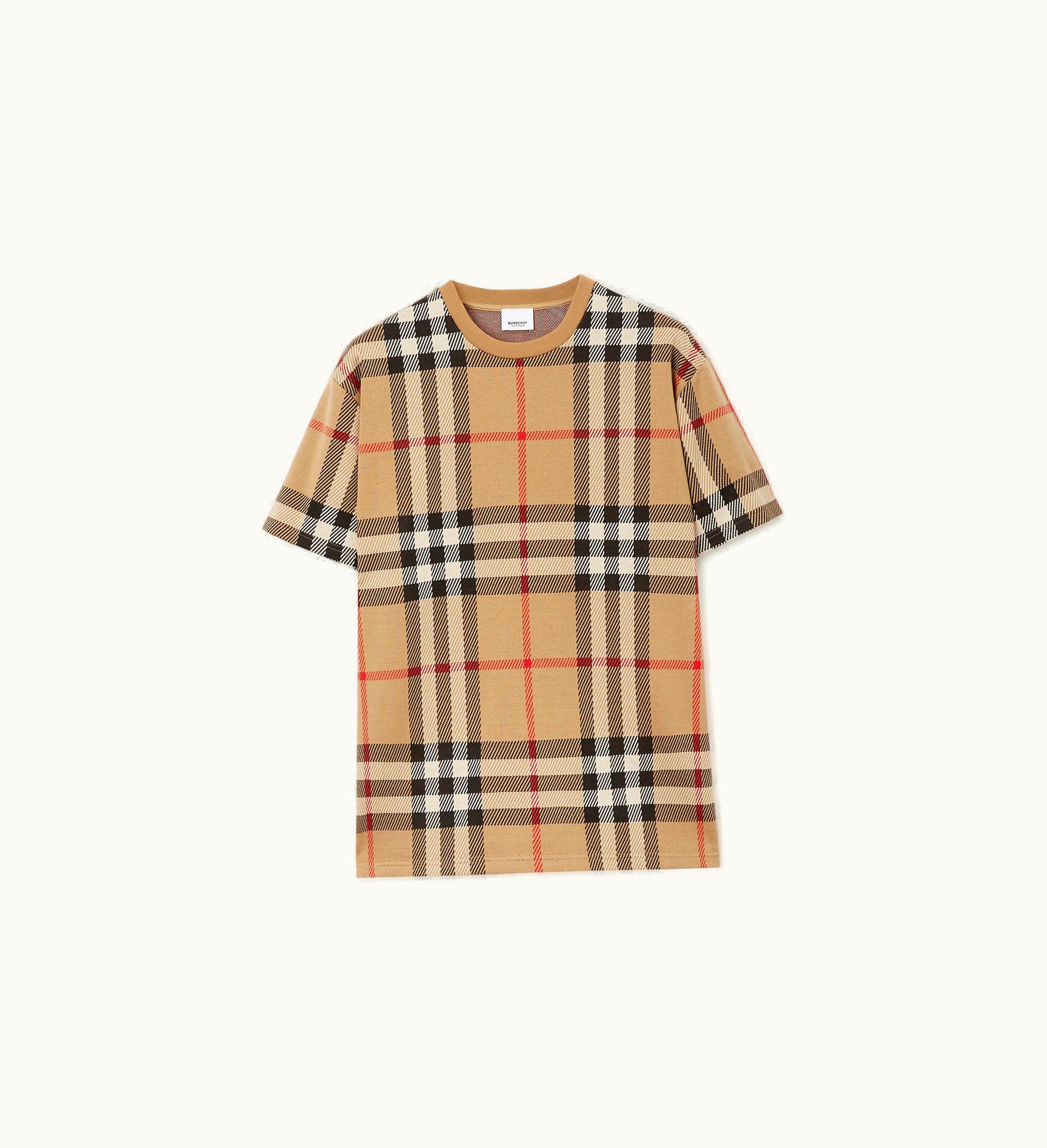 Burberry Burberry Check Cotton T-shirt In Archive Beige - Men