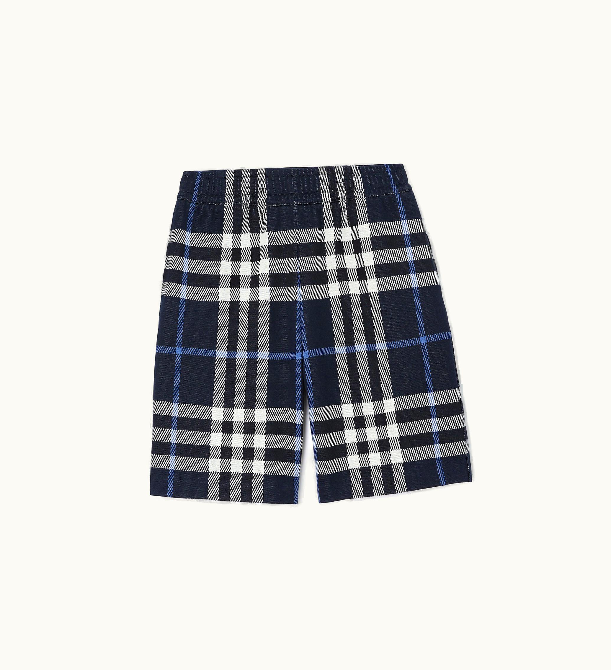 Burberry Burberry Check Cotton Shorts In White / Dark Blue - Men