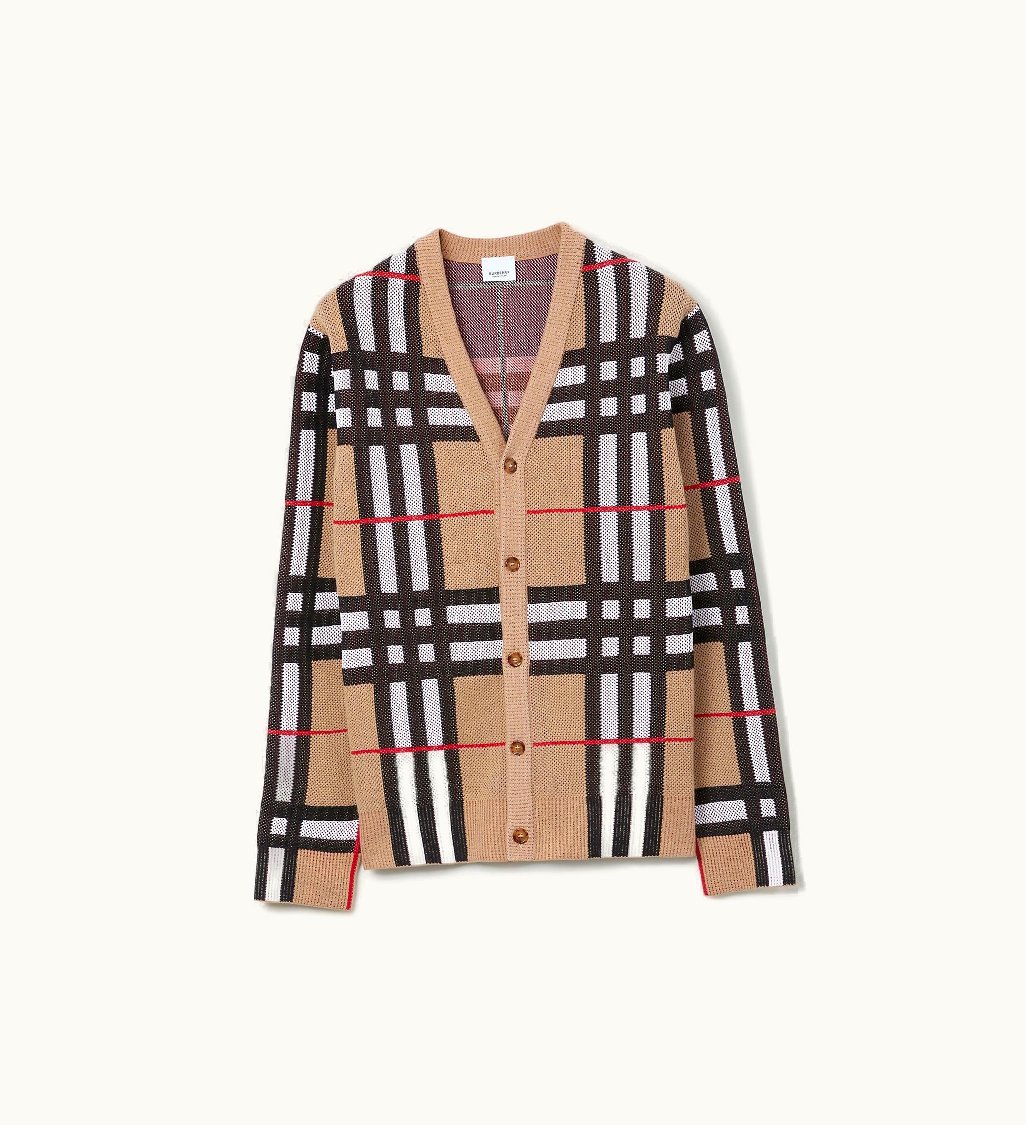 Burberry Burberry Check Cotton Blend Cardigan In Archive Beige - Men