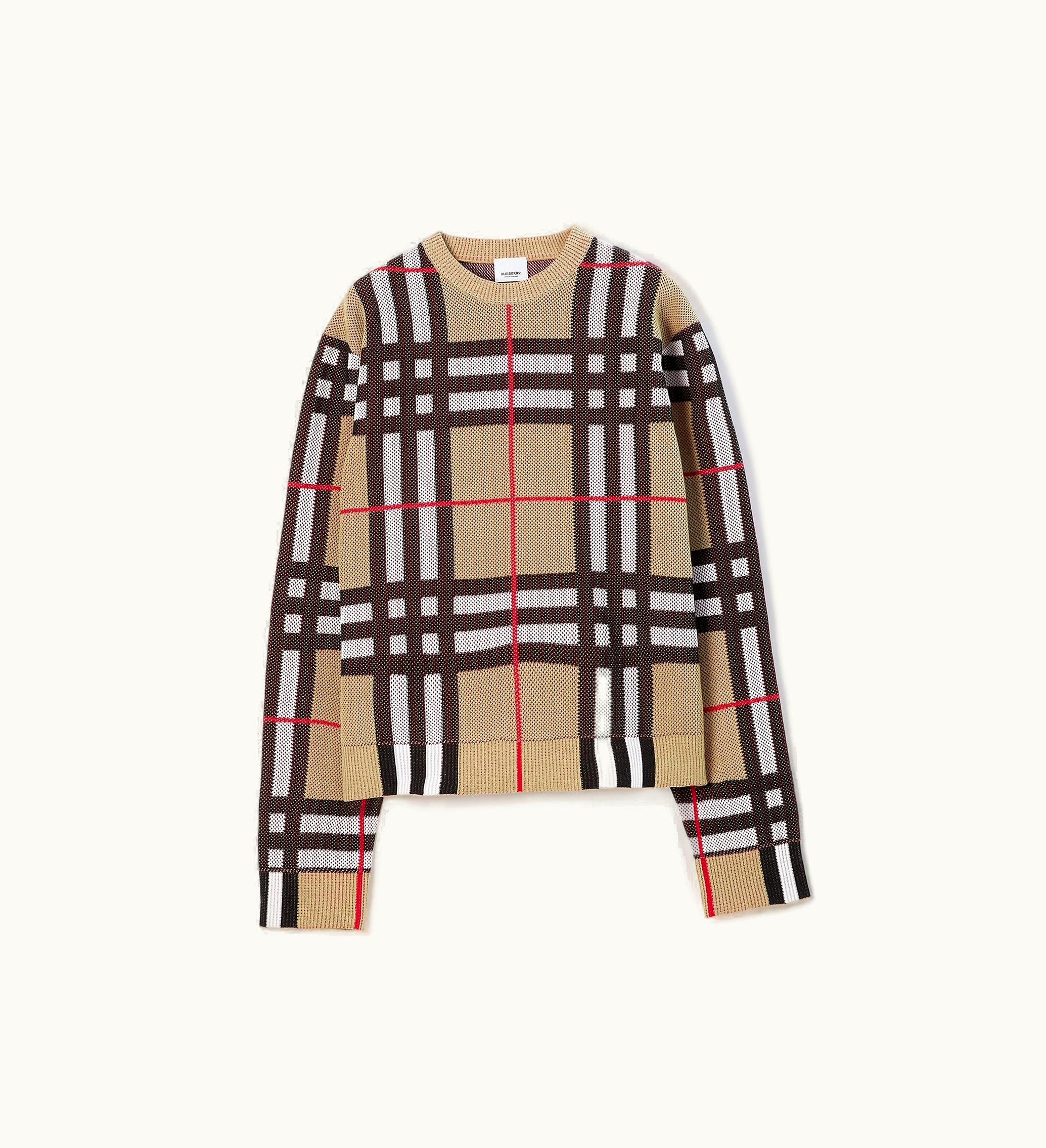 Burberry Burberry Check Cotton Blend Sweater In Archive Beige - Men