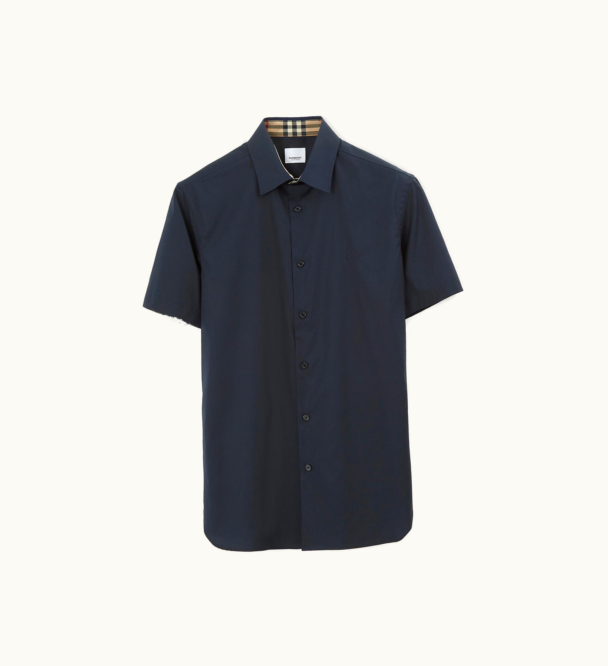 Burberry Burberry Stretch Cotton Shirt In Navy - Men