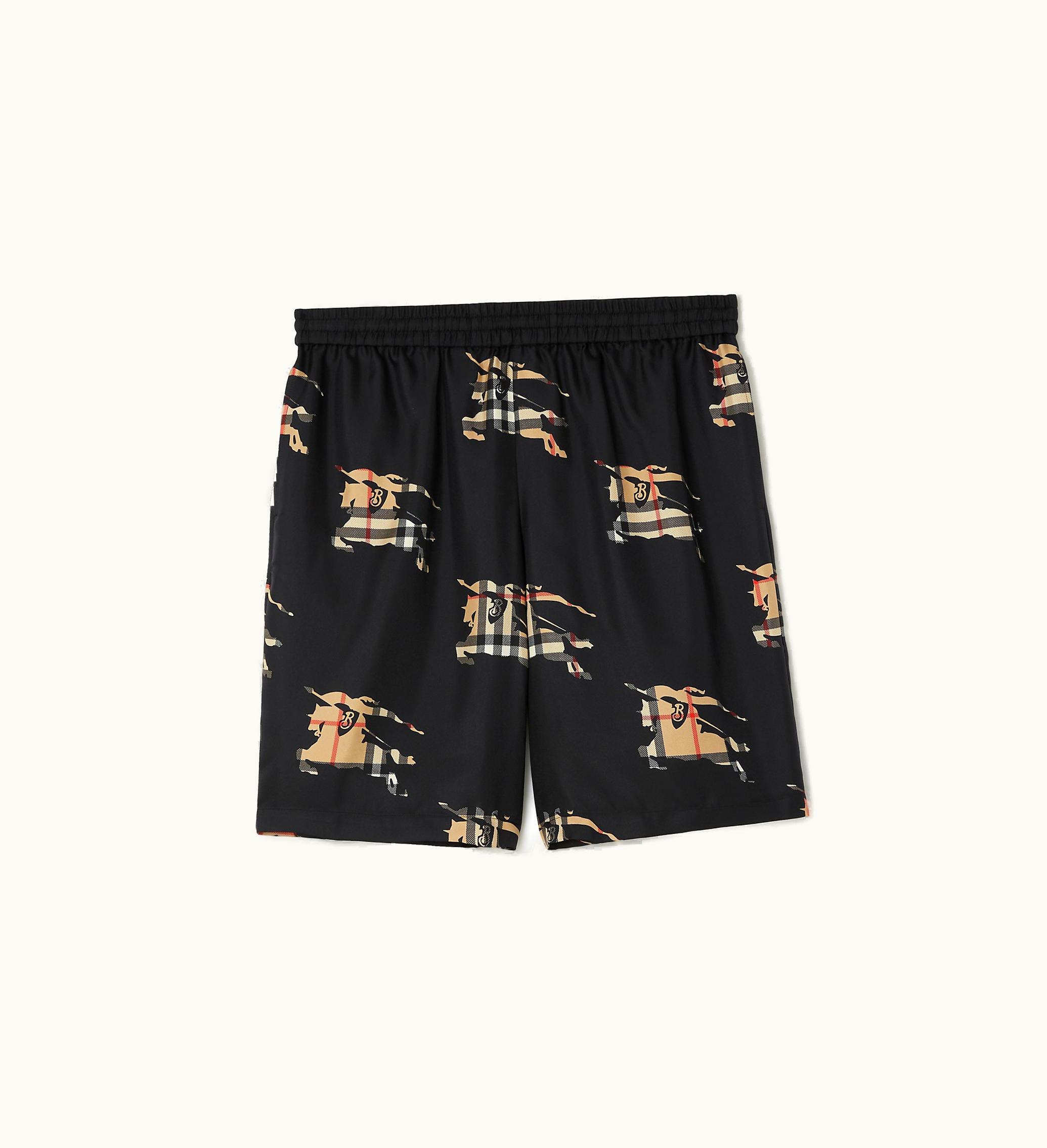 Burberry Burberry Check Ekd Silk Shorts In Archive Beige - Men